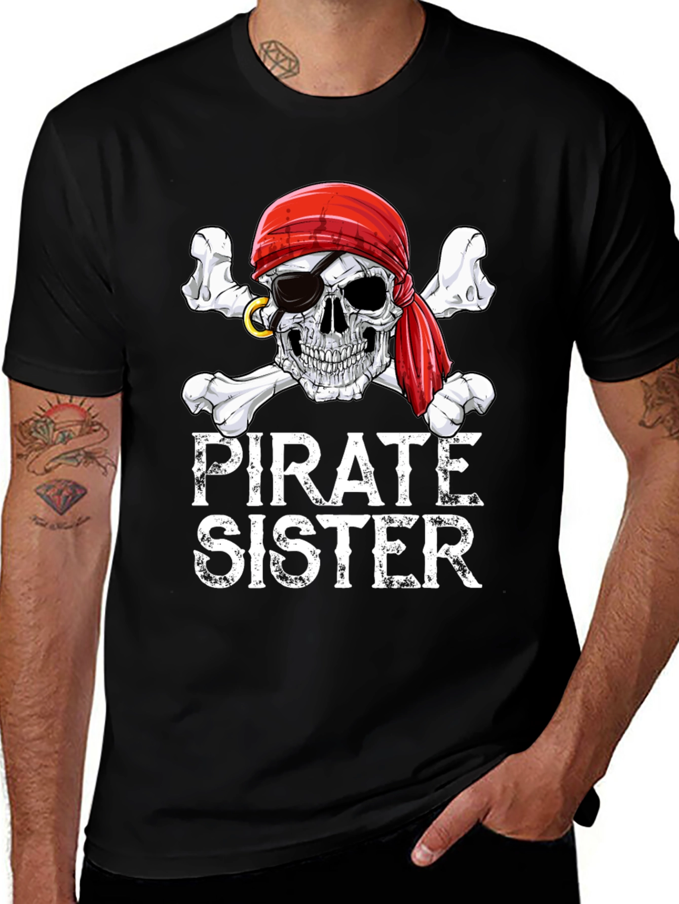 Pirate Sister Skull & Crossbones Graphic Tee