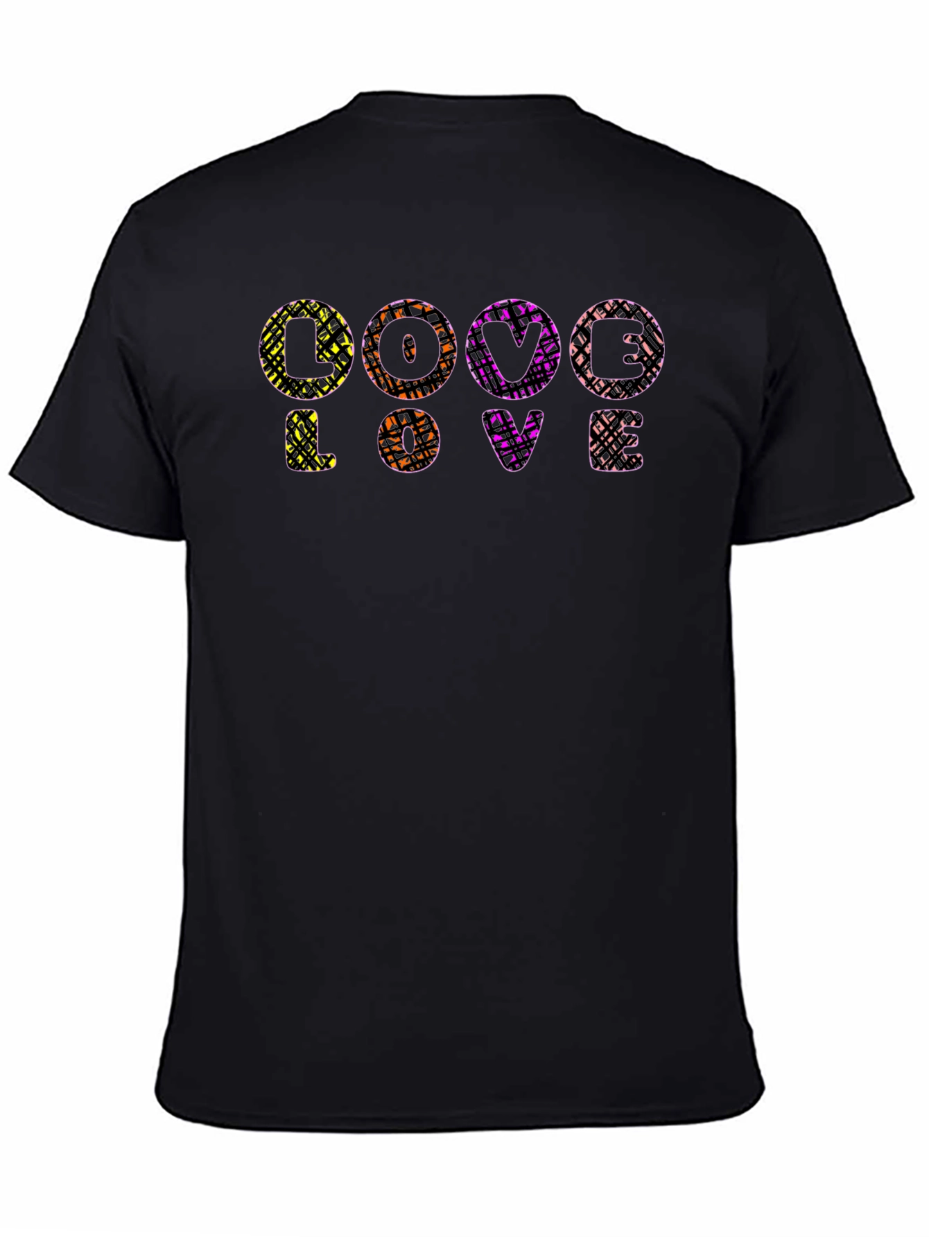 Abstract LOVE Graphic Print Black T-Shirt