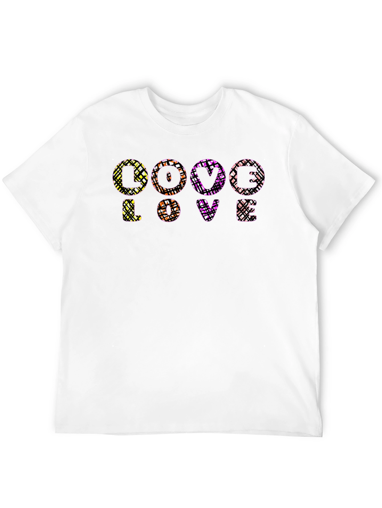 Abstract LOVE Graphic Print Black T-Shirt