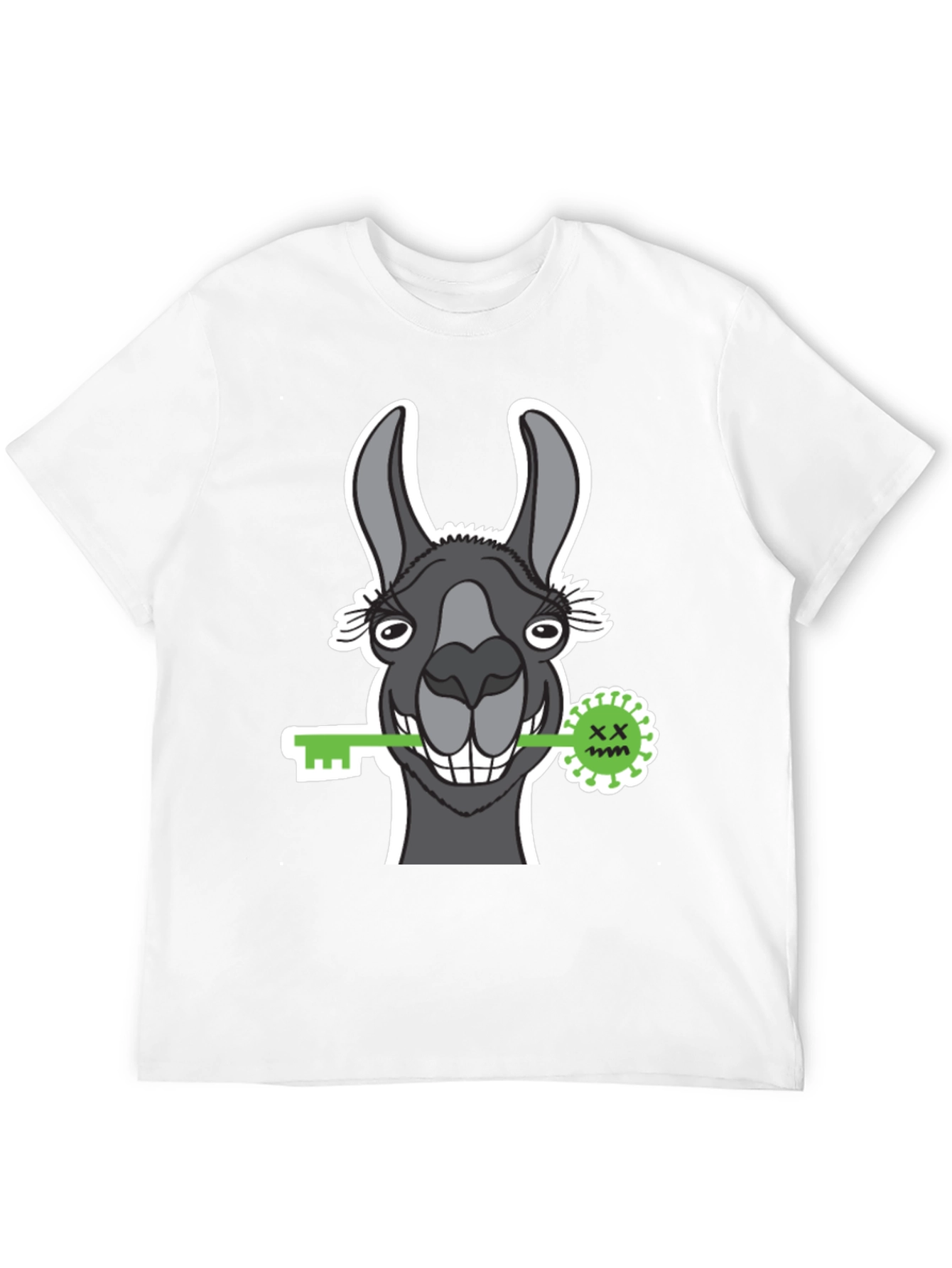Llama Key Graphic Tee - Quirky Animal Lover Shirt