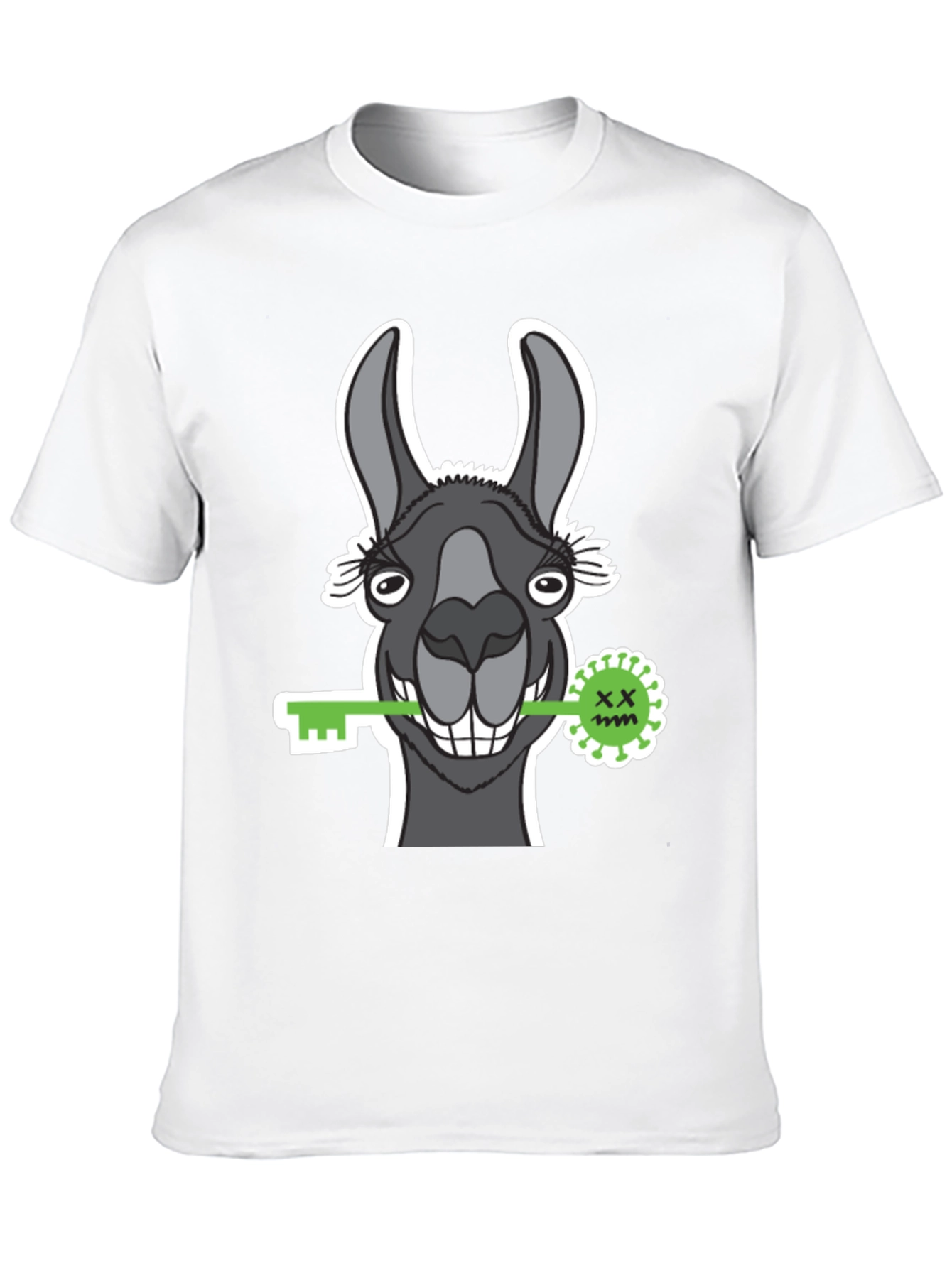 Llama Key Graphic Tee - Quirky Animal Lover Shirt