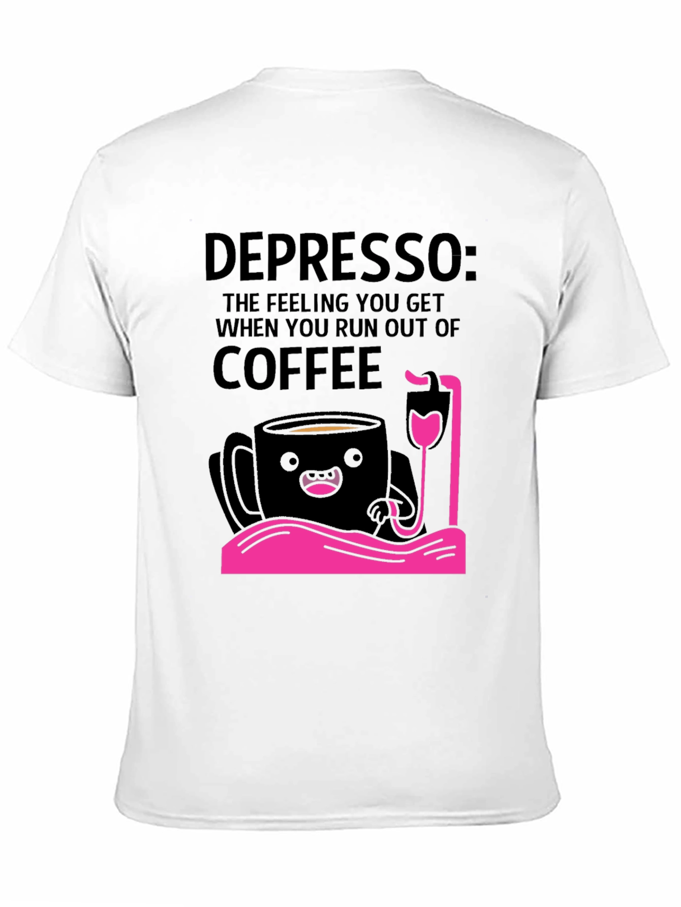 Depresso Coffee Lover Graphic T-Shirt - Black