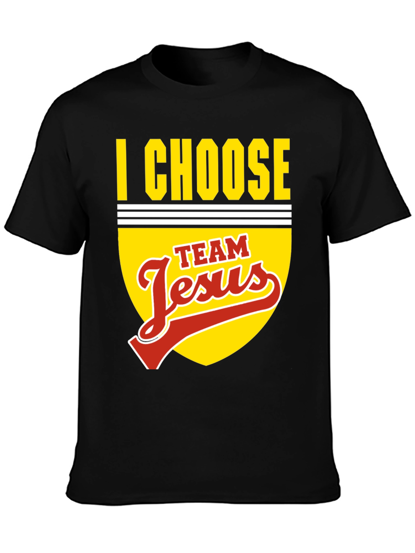 I Choose Team Jesus Black Graphic T-Shirt