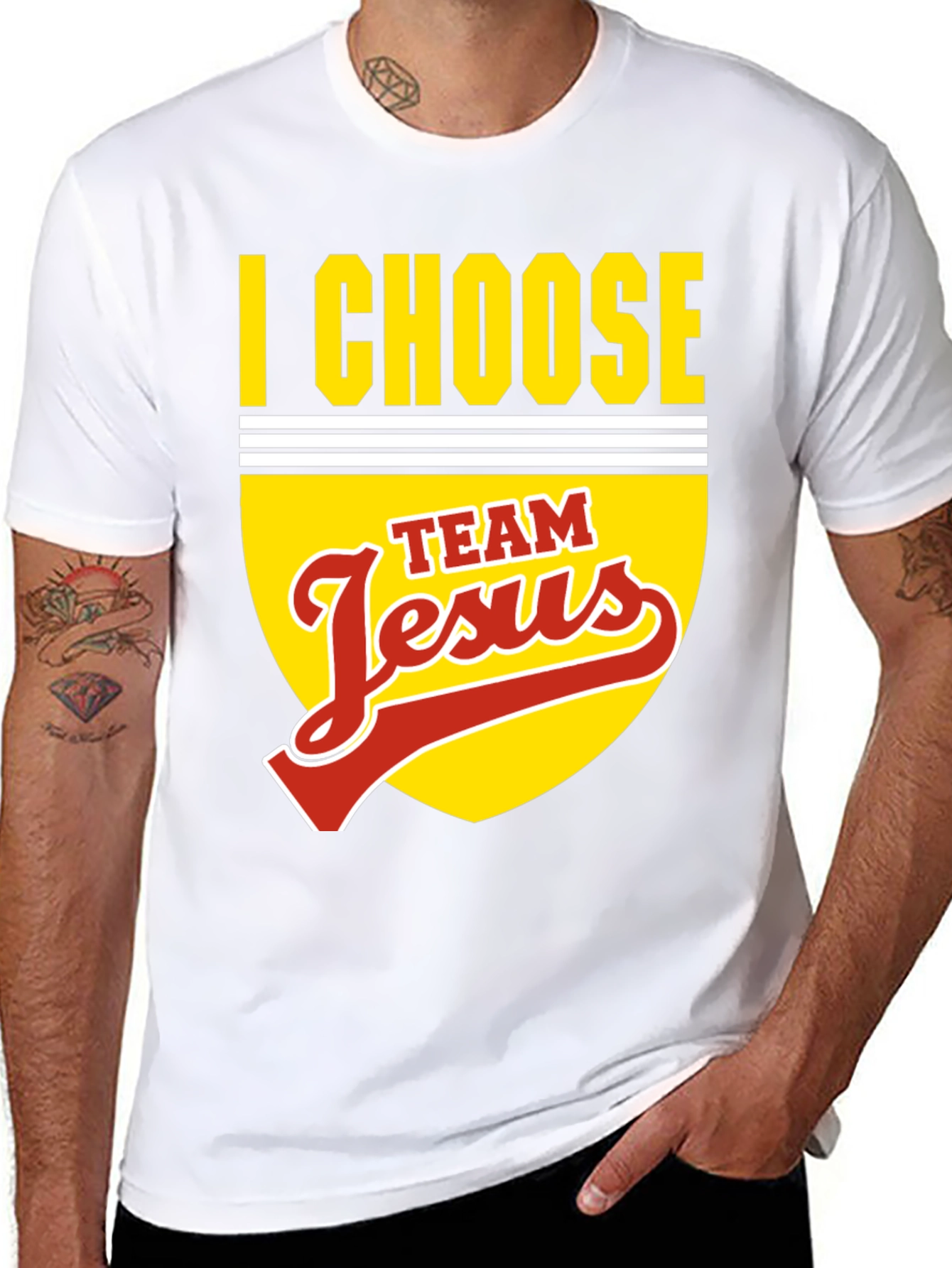 I Choose Team Jesus Black Graphic T-Shirt