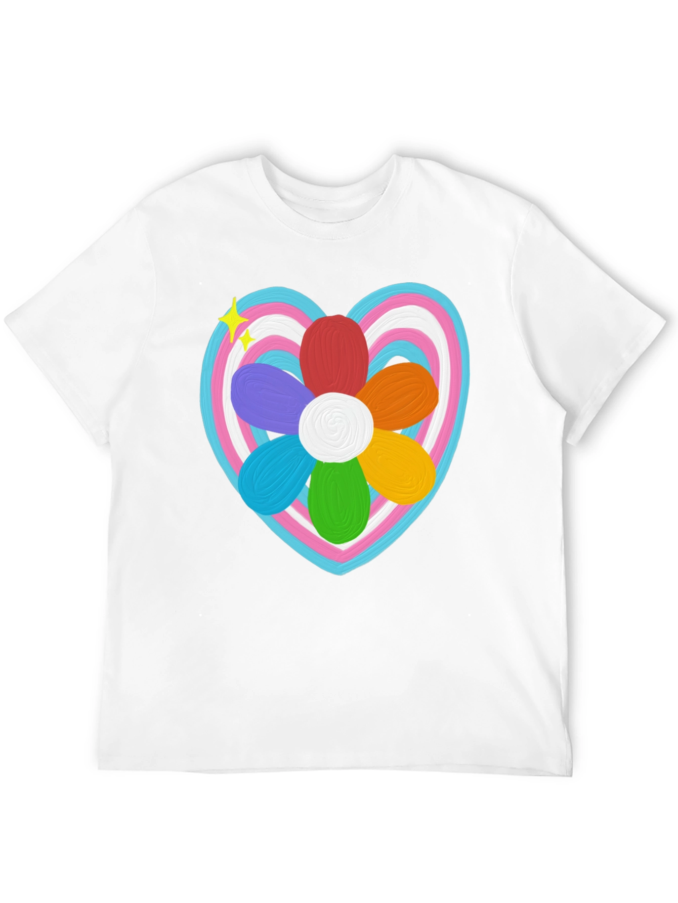 Trans Pride Heart Flower T-Shirt - LGBTQ+ Support