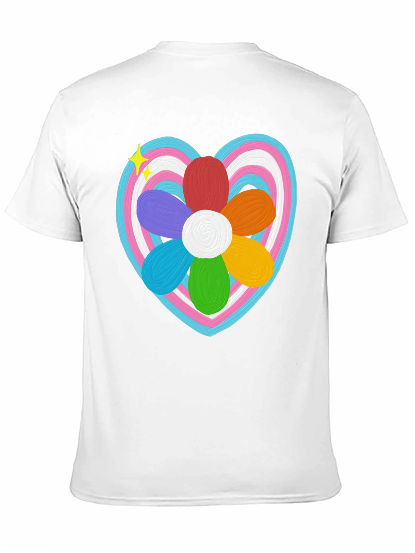 Trans Pride Heart Flower T-Shirt - LGBTQ+ Support