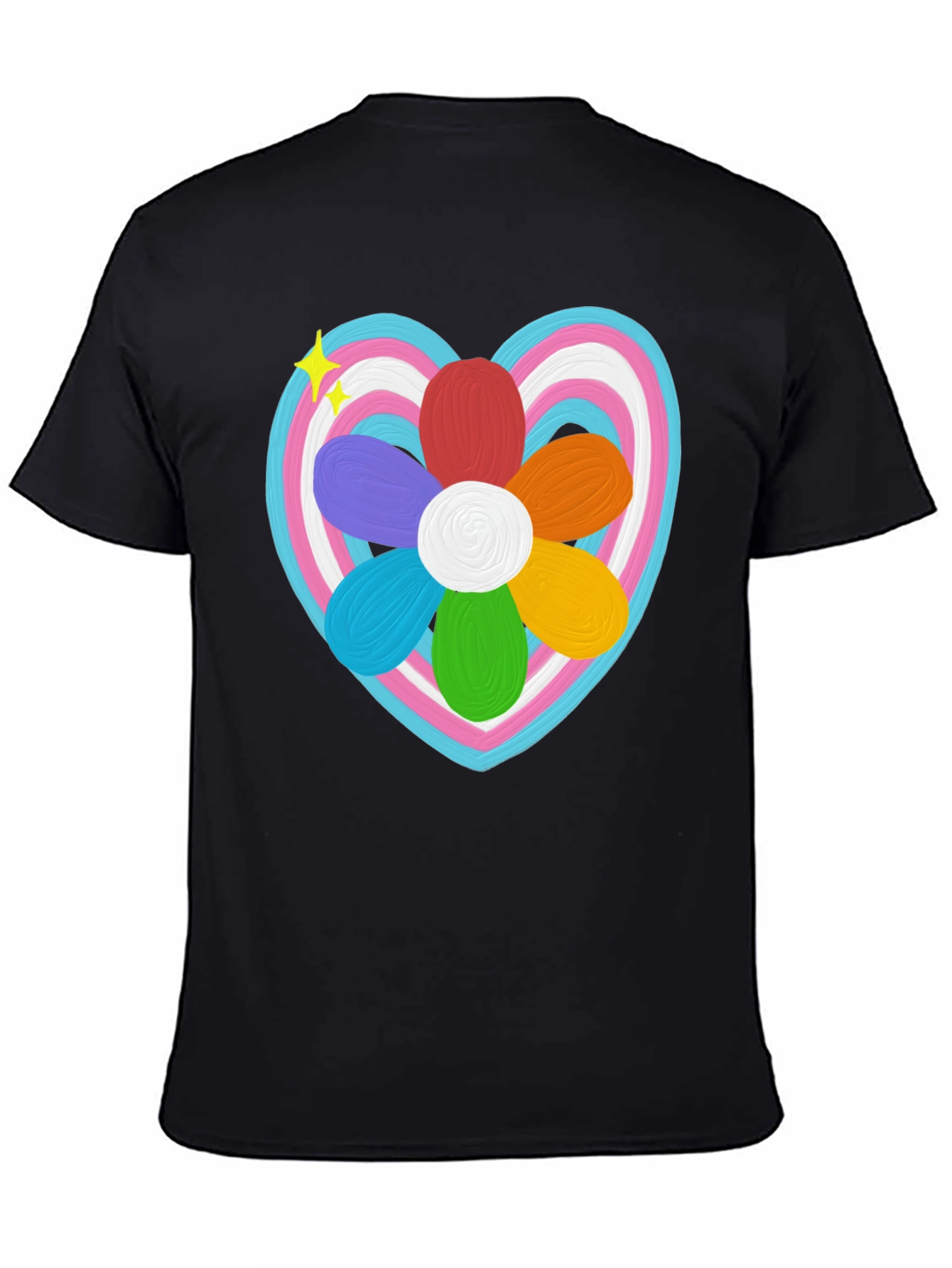 Trans Pride Heart Flower T-Shirt - LGBTQ+ Support