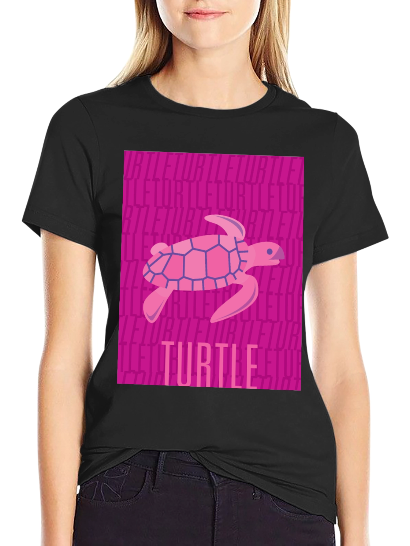 Pink Turtle Graphic T-Shirt