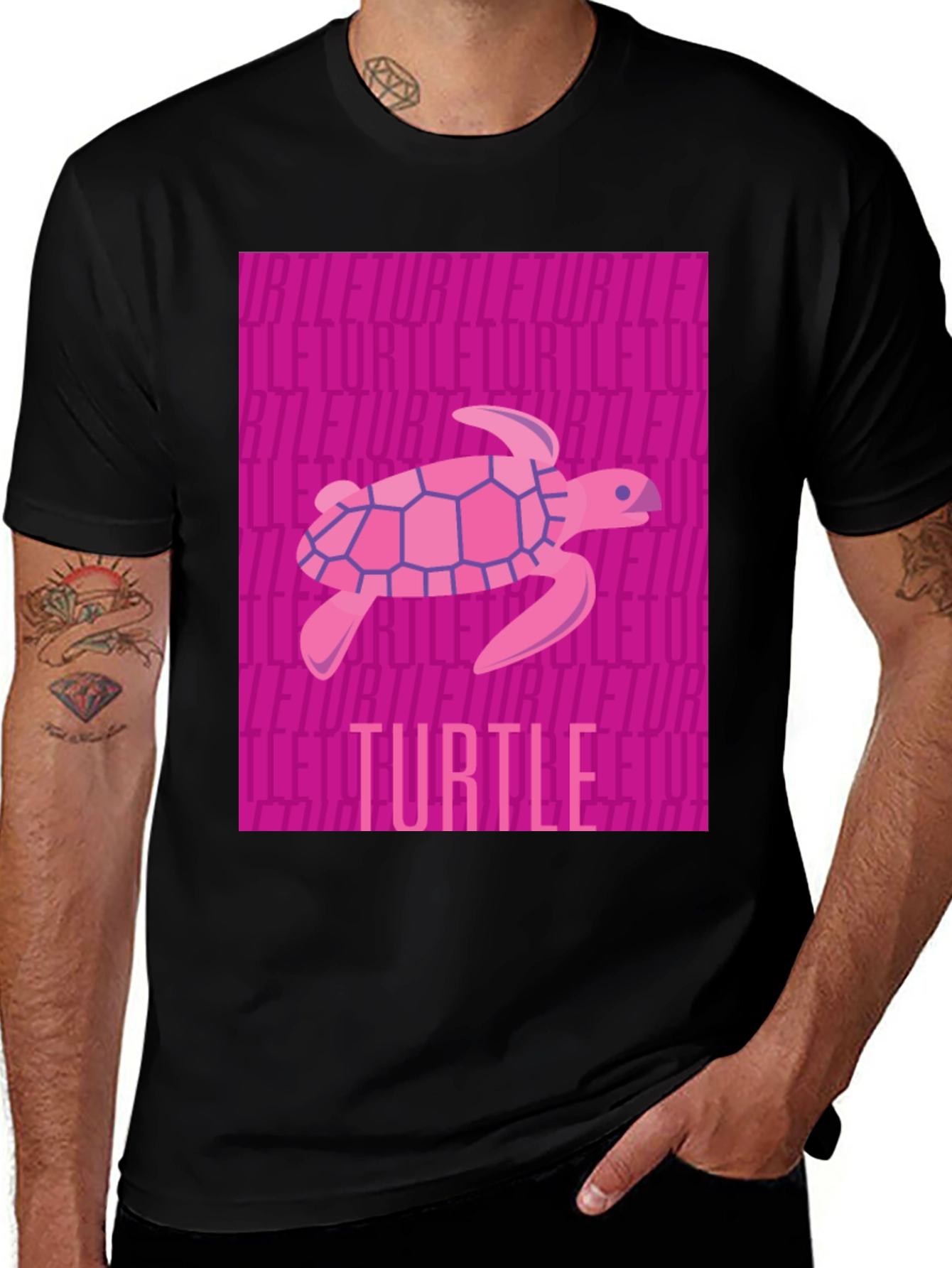 Pink Turtle Graphic T-Shirt