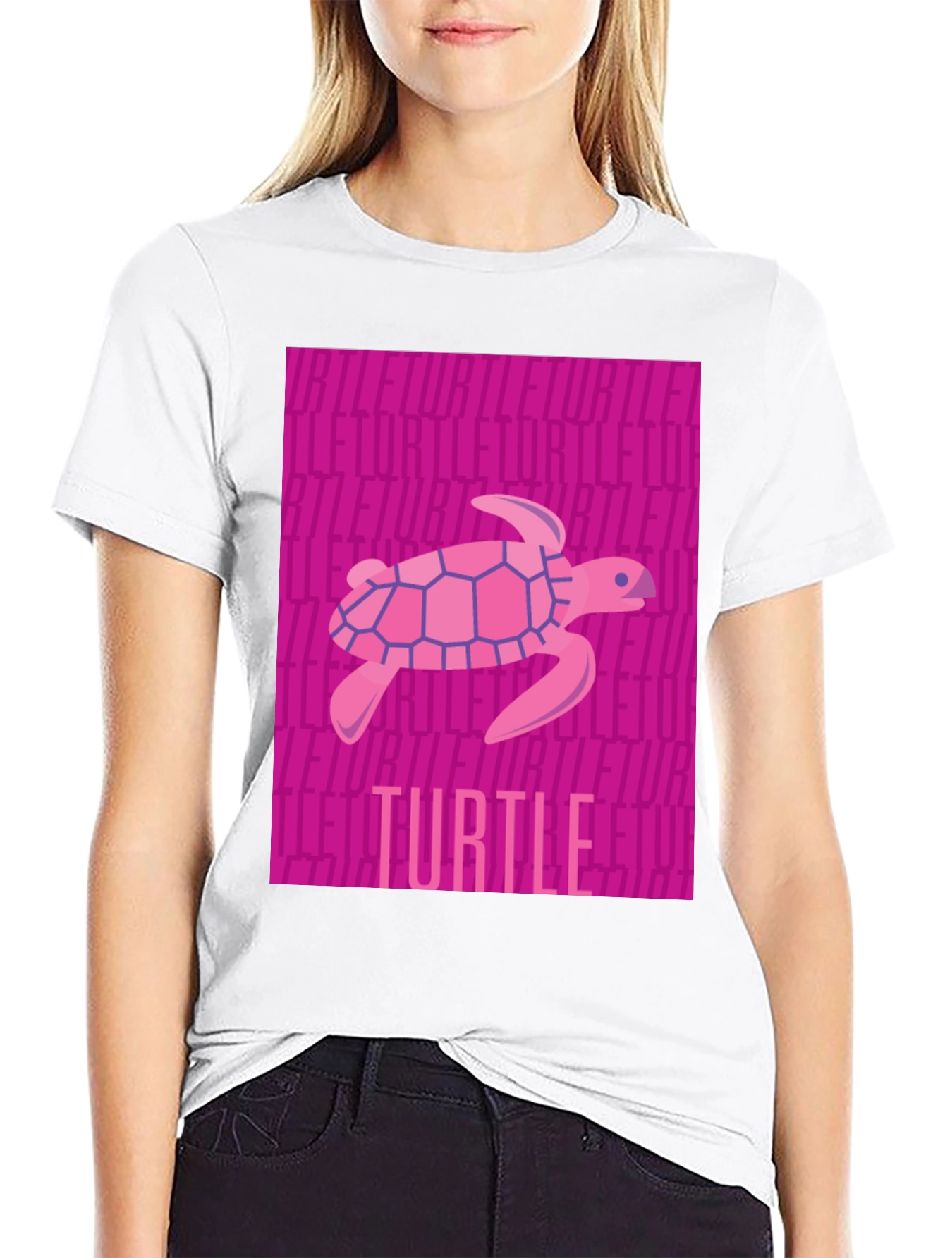 Pink Turtle Graphic T-Shirt
