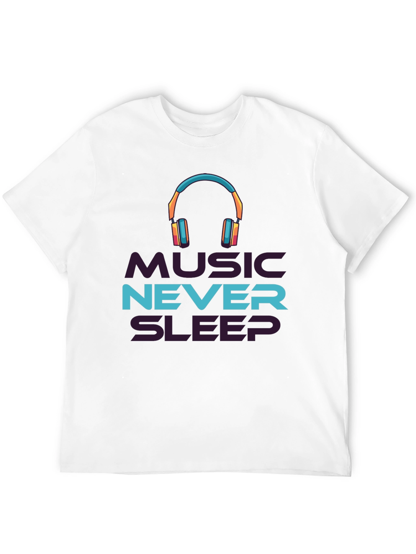 Music Never Sleep Black Graphic Tee