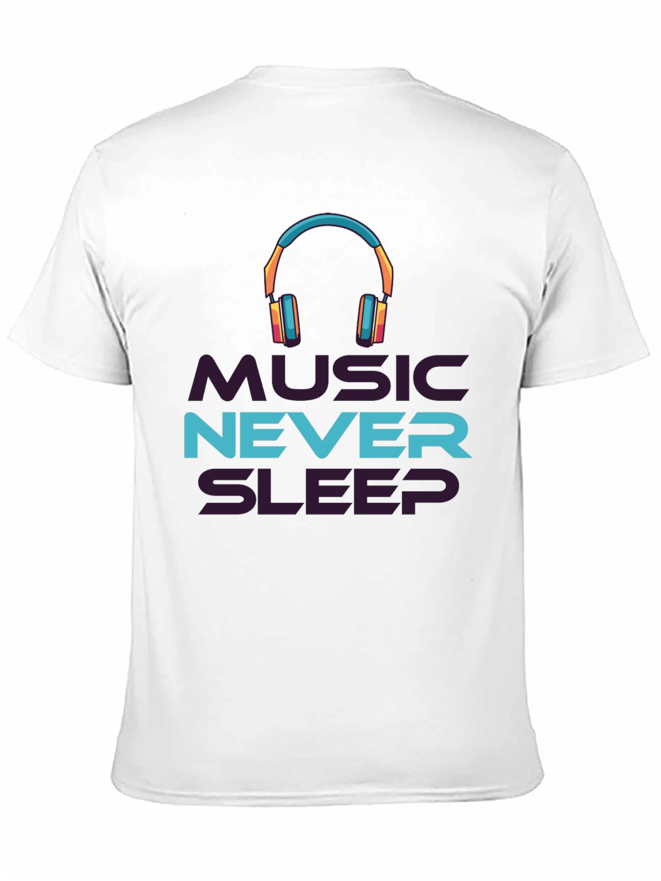 Music Never Sleep Black Graphic Tee