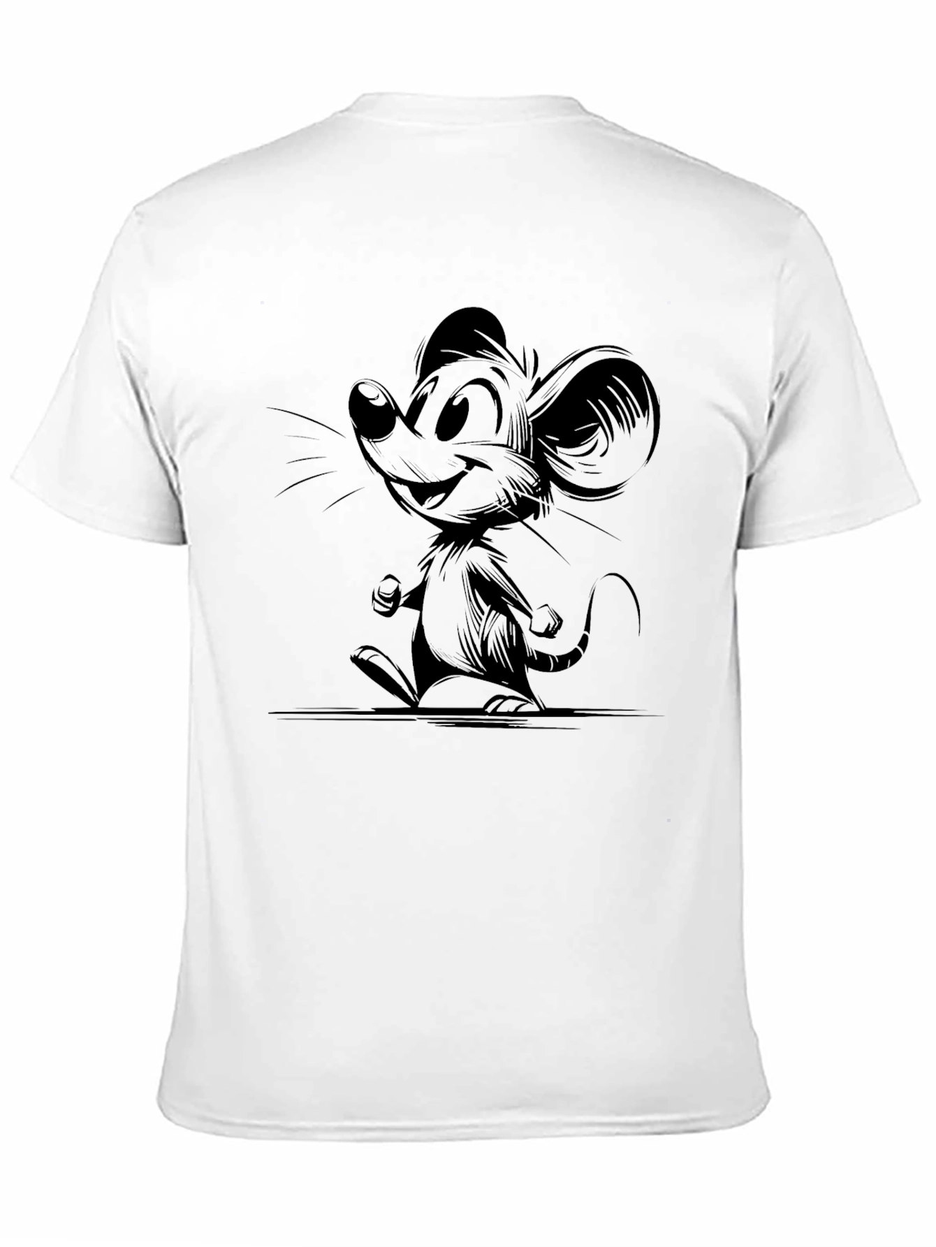 Cartoon Mouse Graphic Black T-Shirt