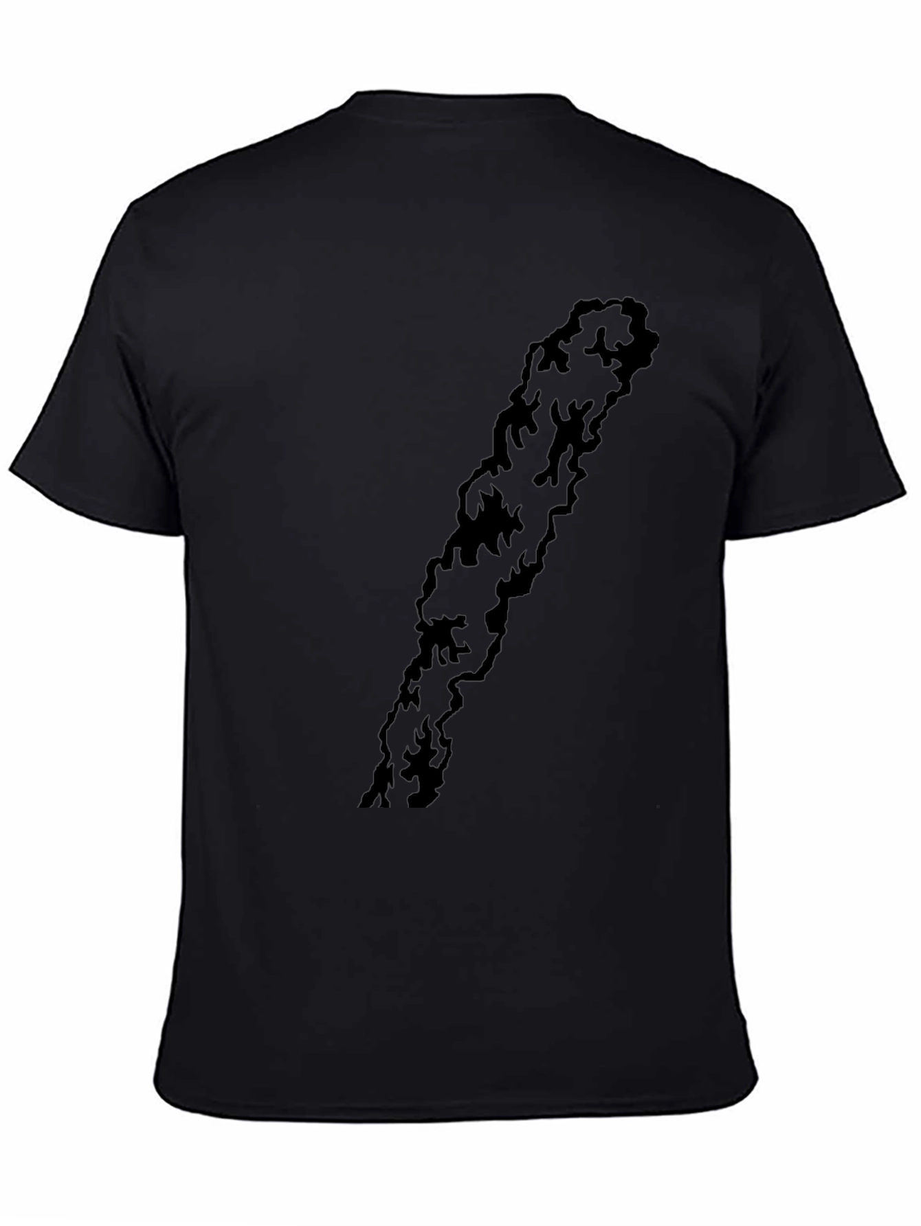 Mens Black Graphic Print Cotton T-Shirt