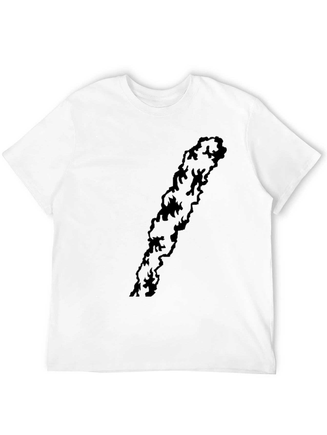 Mens Black Graphic Print Cotton T-Shirt