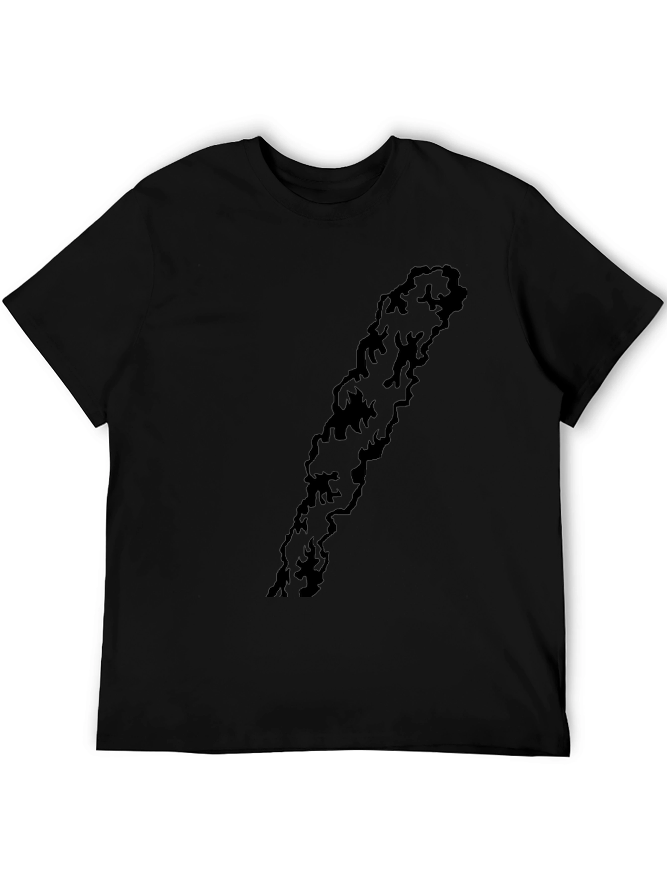 Mens Black Graphic Print Cotton T-Shirt