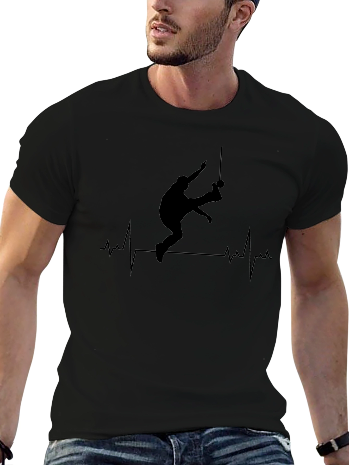 Gymnast Heartbeat Graphic T-Shirt - Rings Athlete Tee