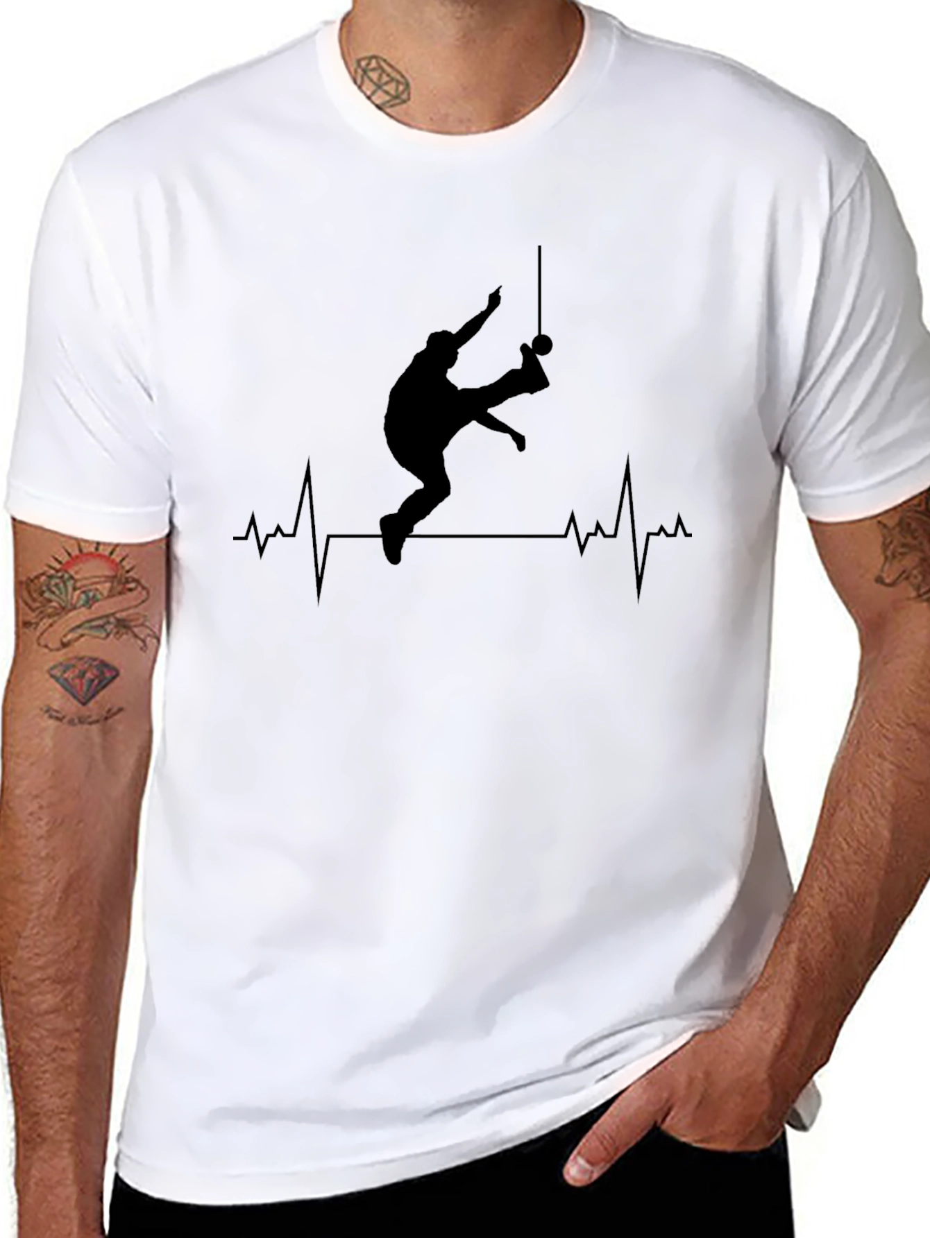 Gymnast Heartbeat Graphic T-Shirt - Rings Athlete Tee