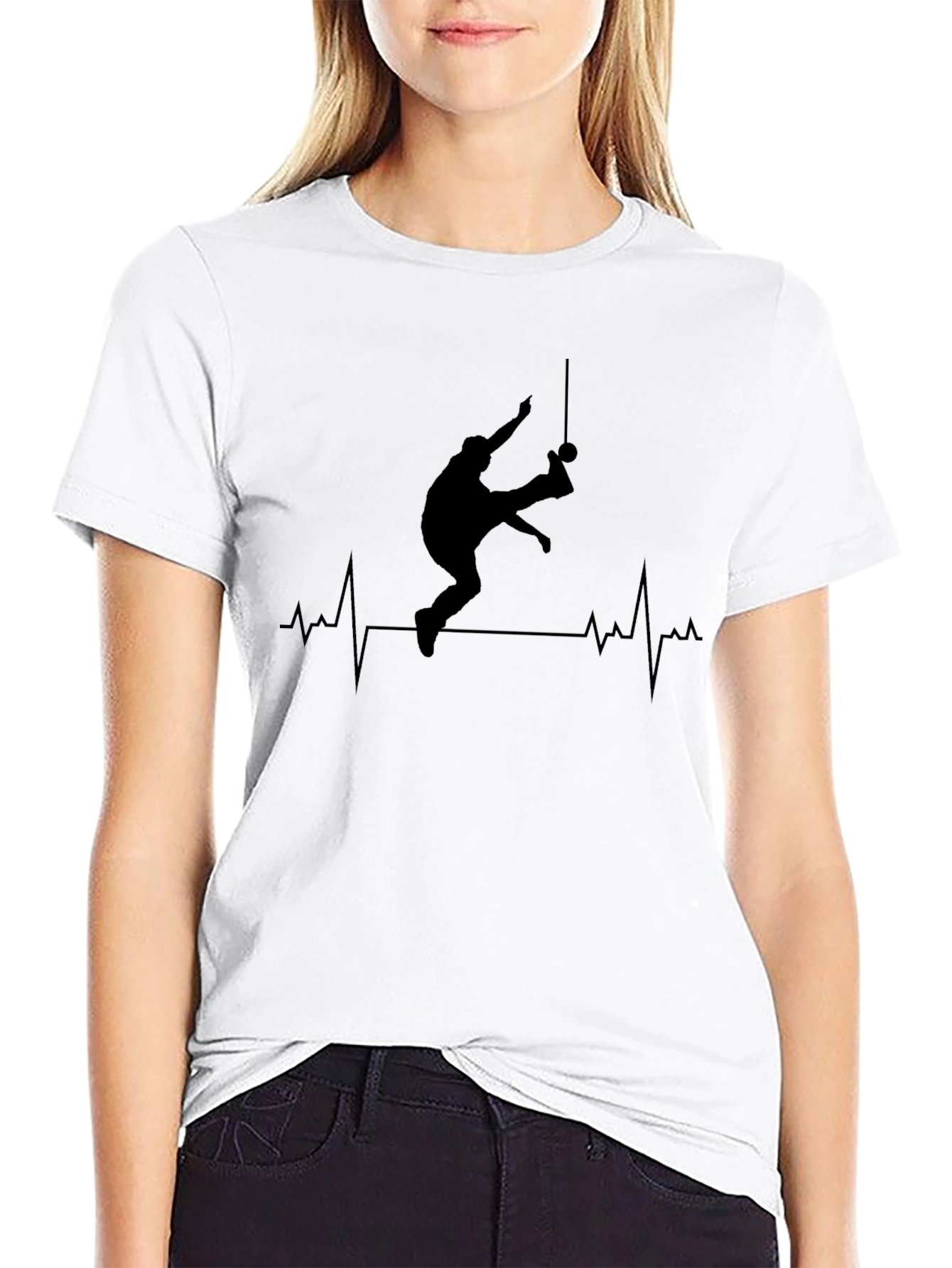 Gymnast Heartbeat Graphic T-Shirt - Rings Athlete Tee