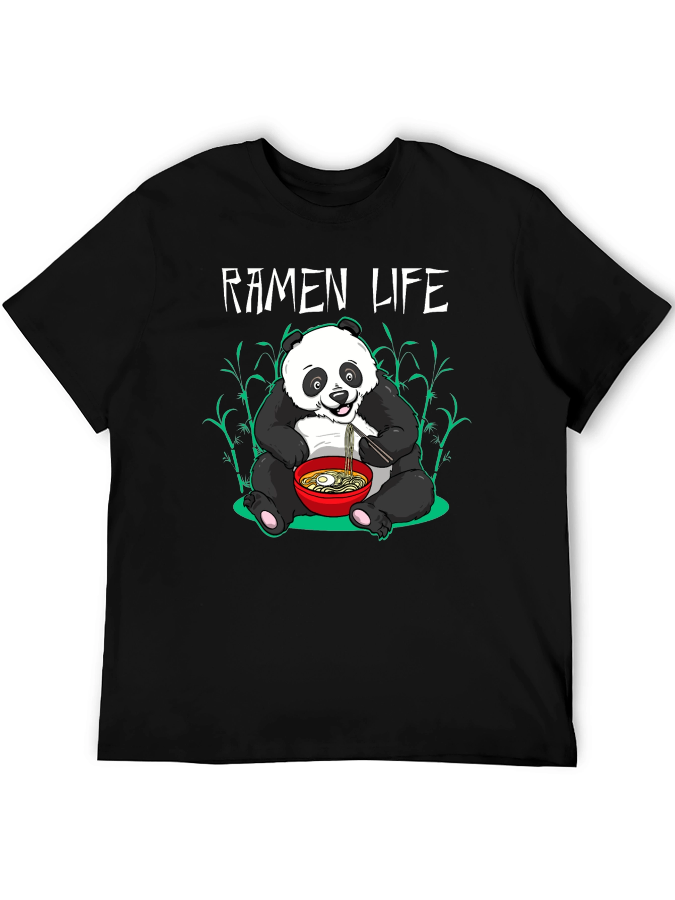 Ramen Life Panda Graphic Tee - Cute Cartoon Style