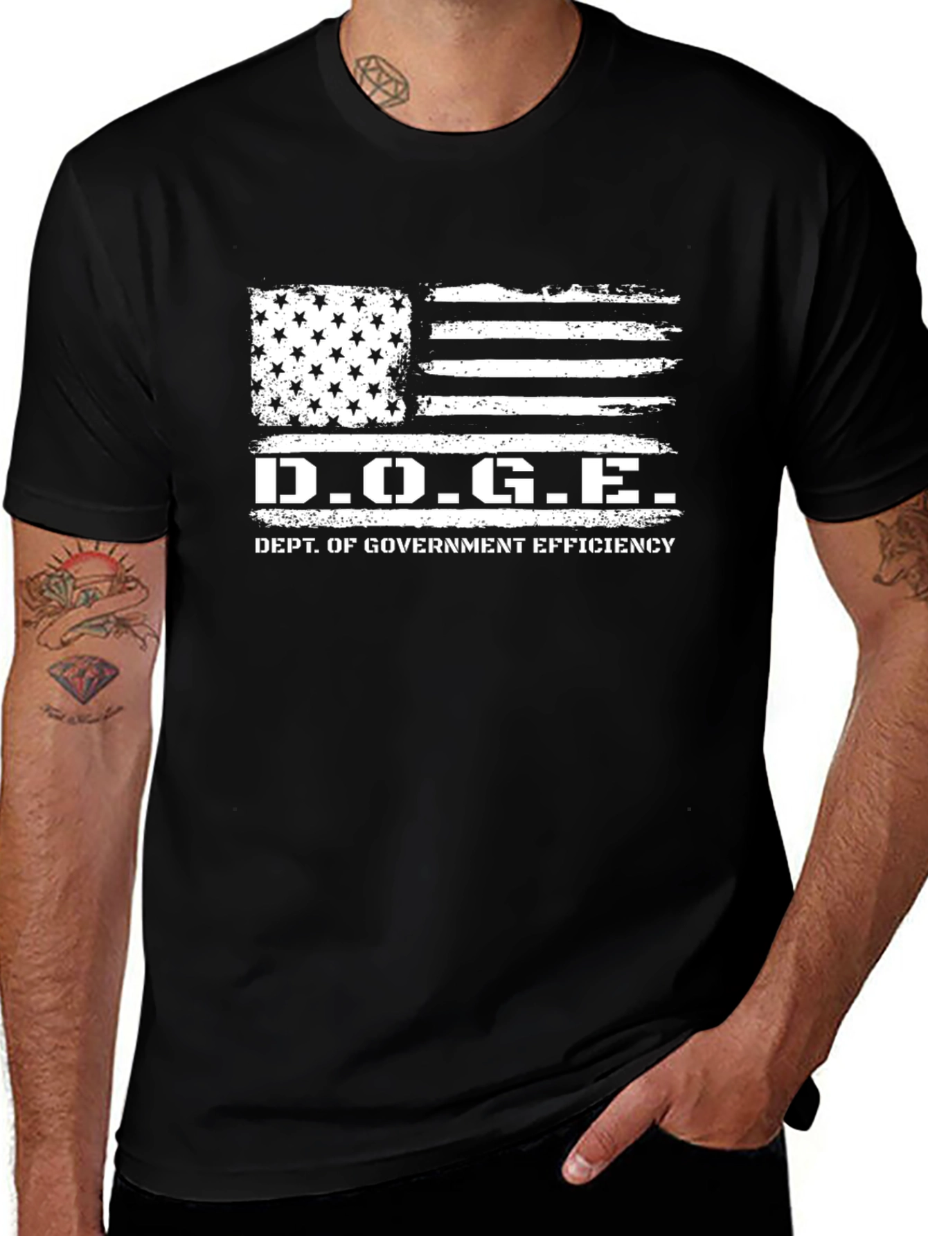 D.O.G.E. Dept. of Government Efficiency Black T-Shirt