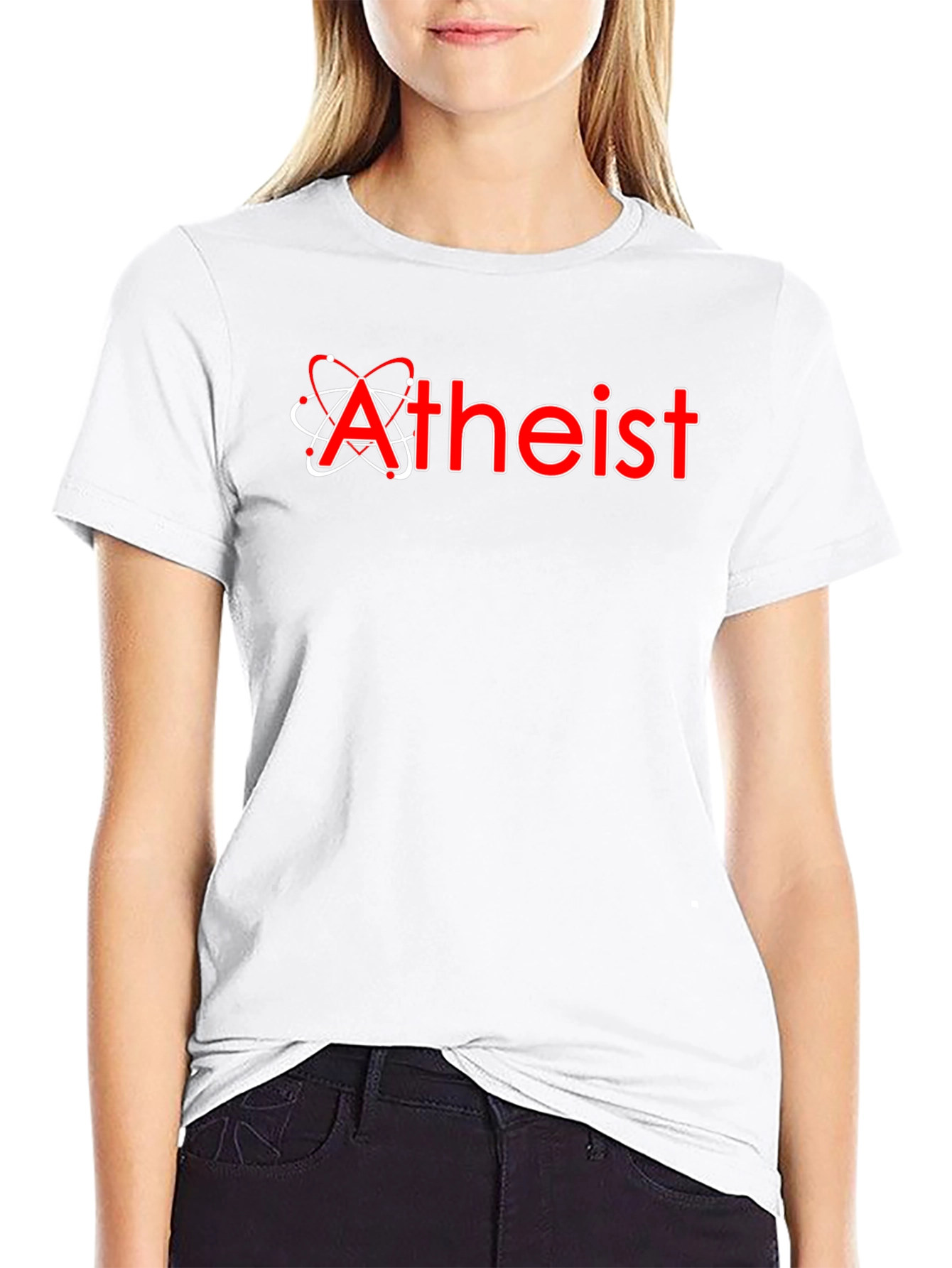 Atheist Atom Symbol Black T-Shirt Science Skeptic