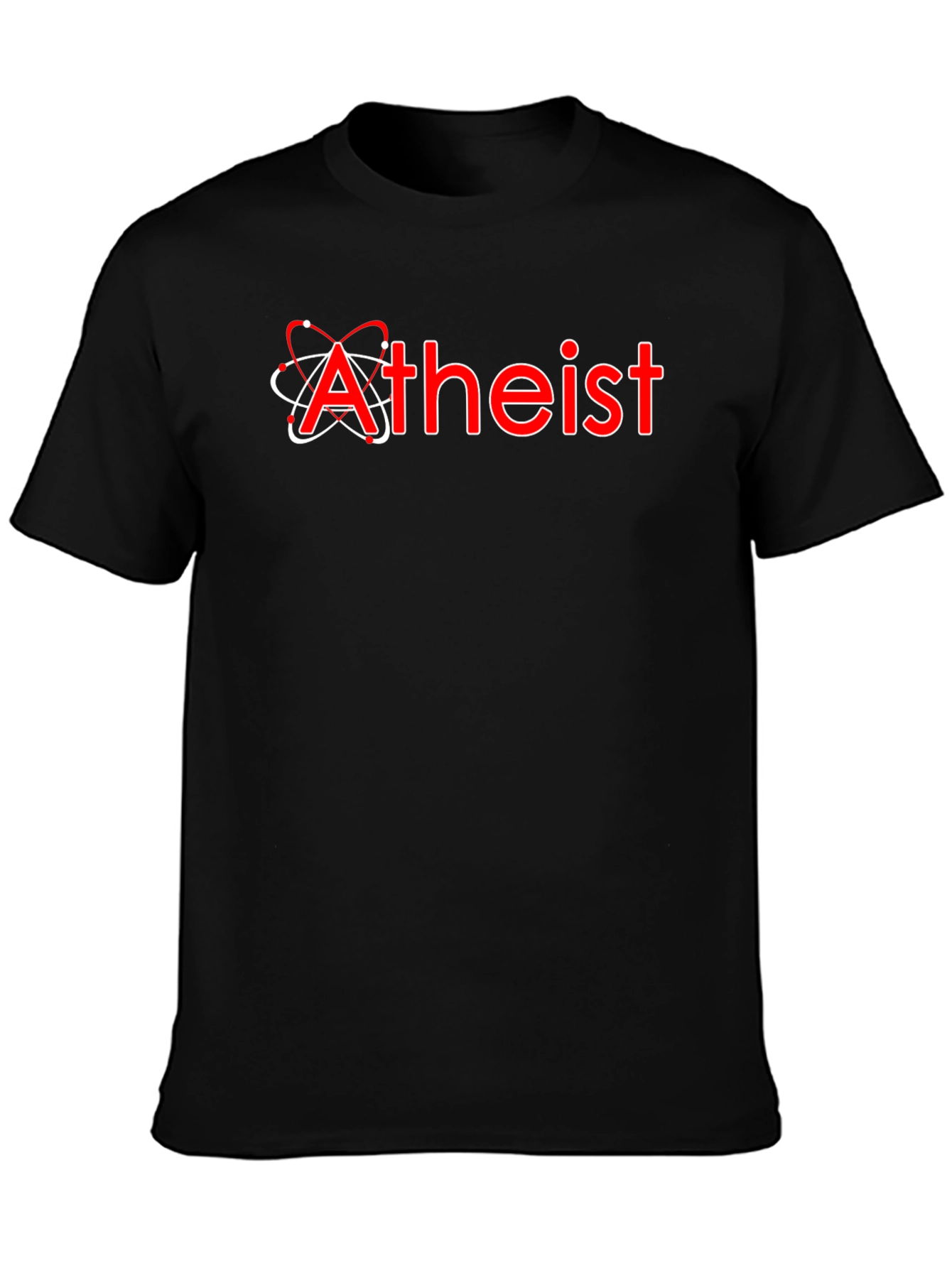 Atheist Atom Symbol Black T-Shirt Science Skeptic