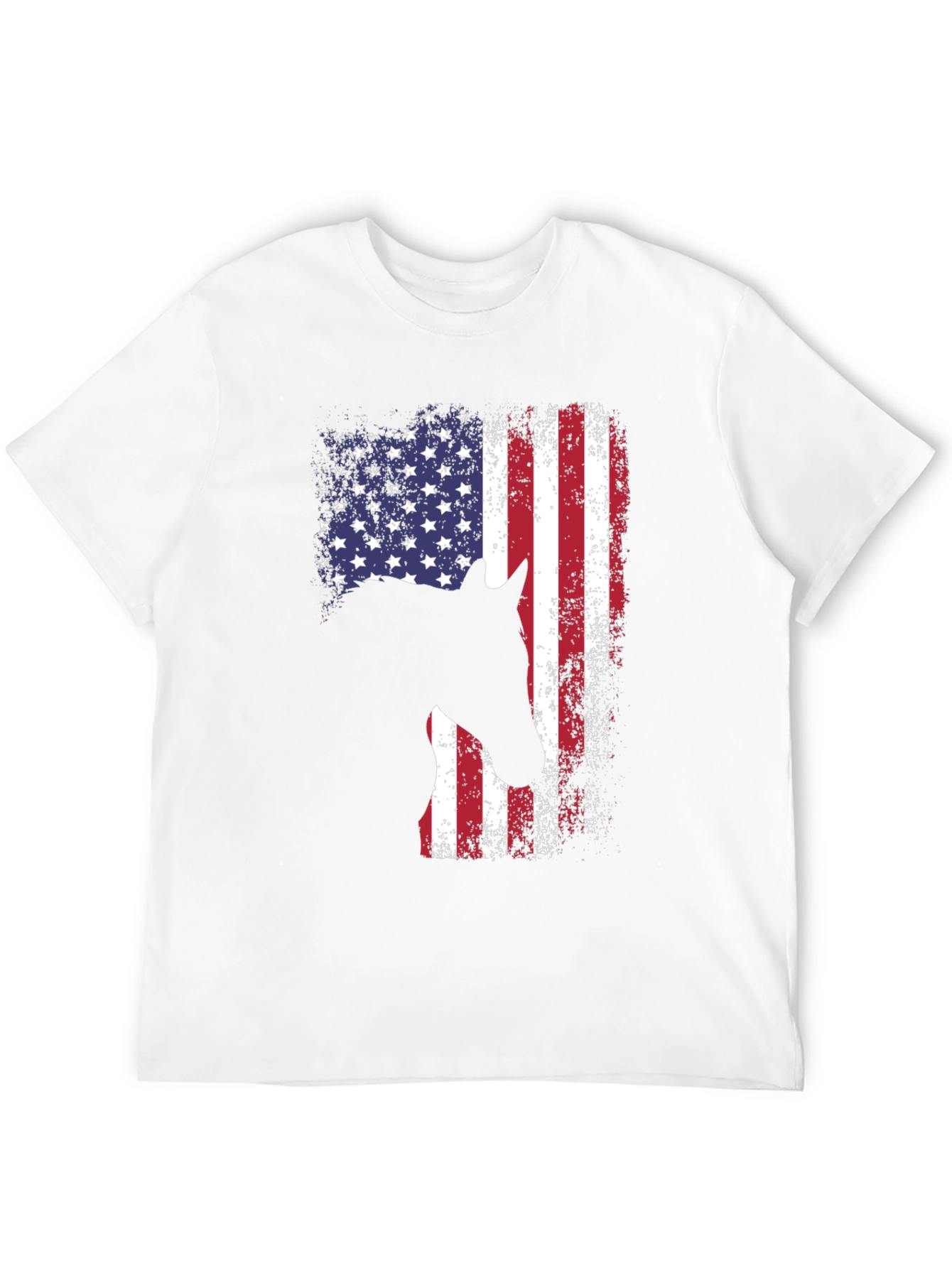 American Flag Horse T-Shirt - Patriotic Design