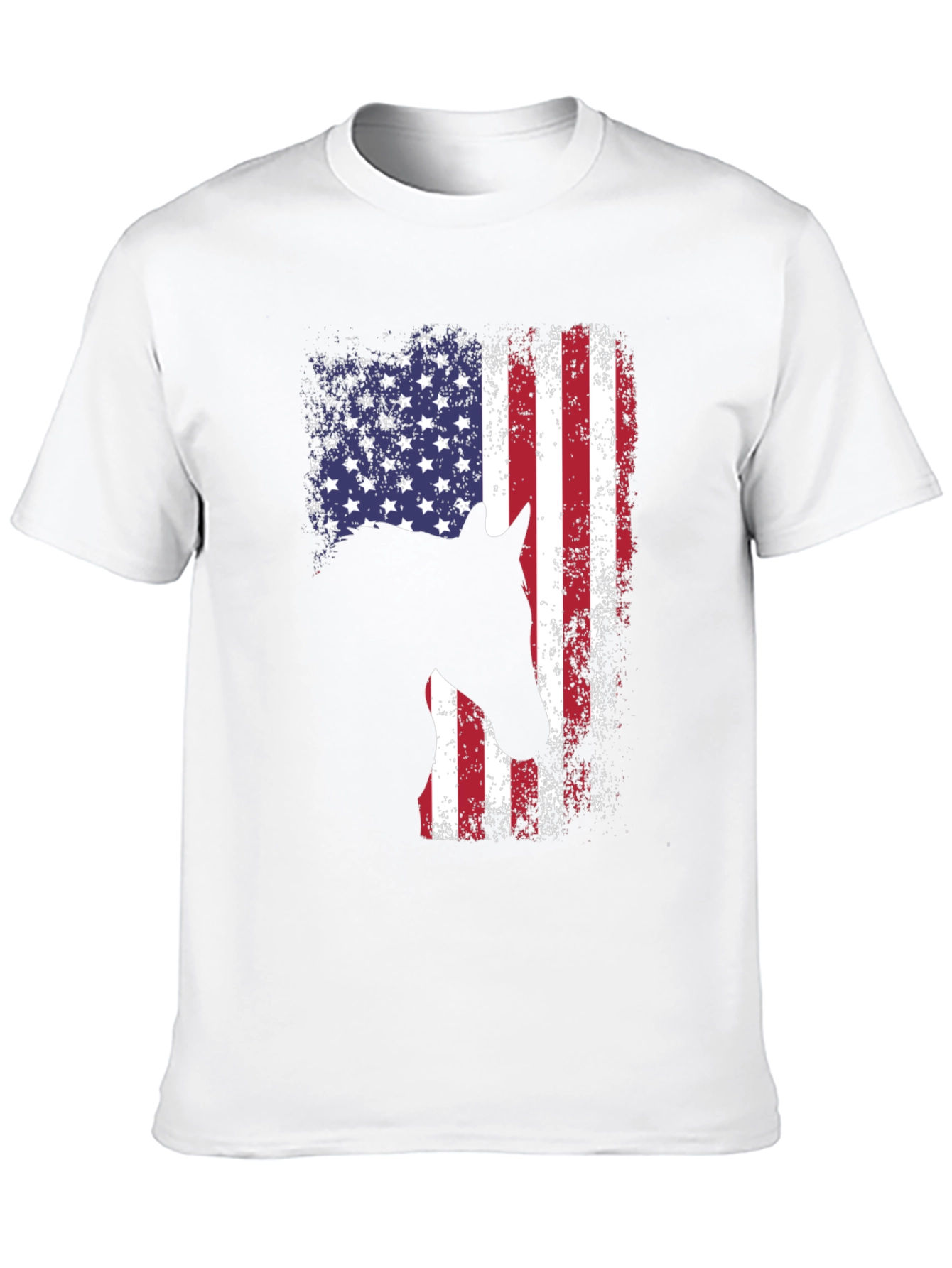 American Flag Horse T-Shirt - Patriotic Design