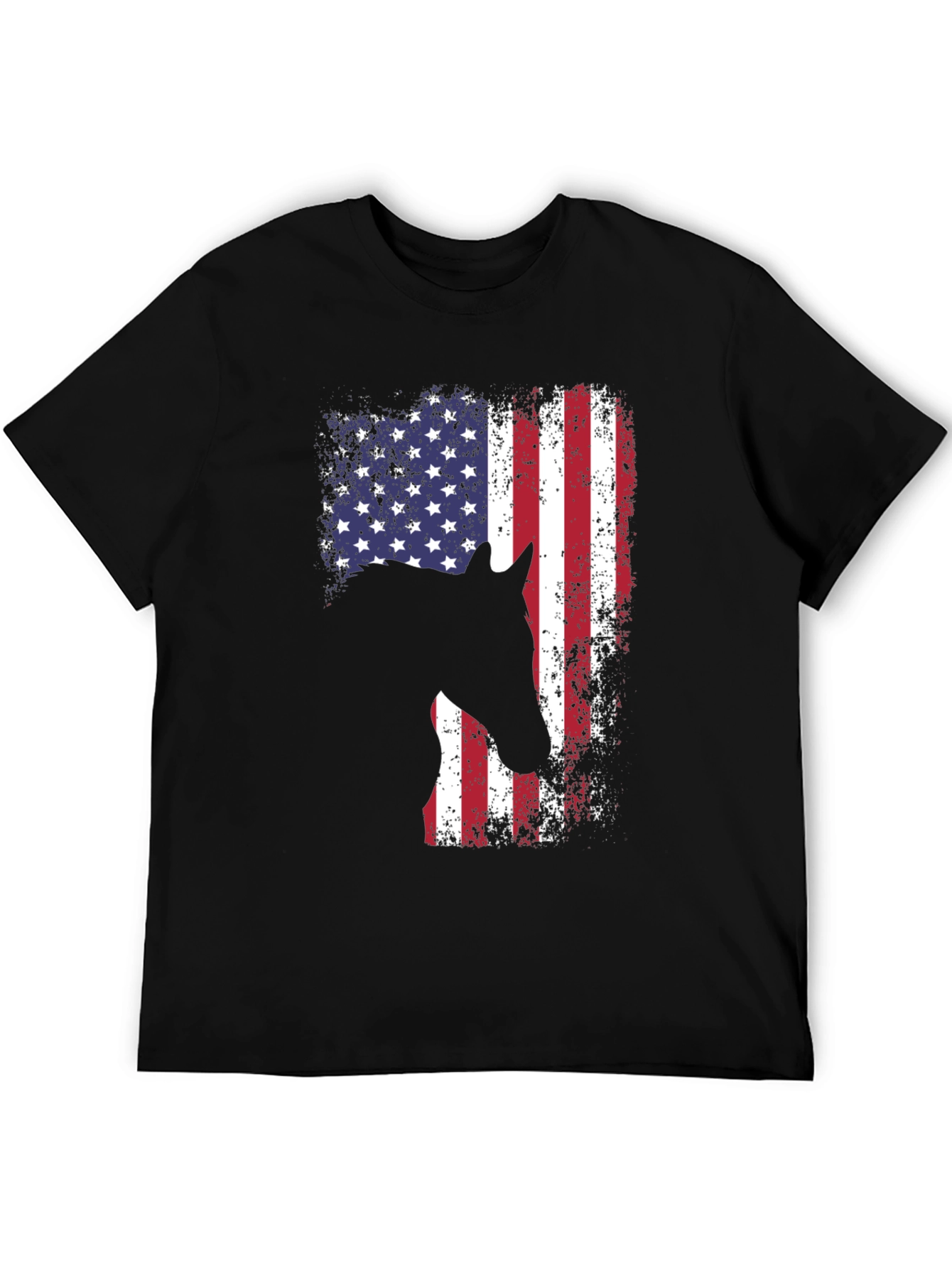 American Flag Horse T-Shirt - Patriotic Design