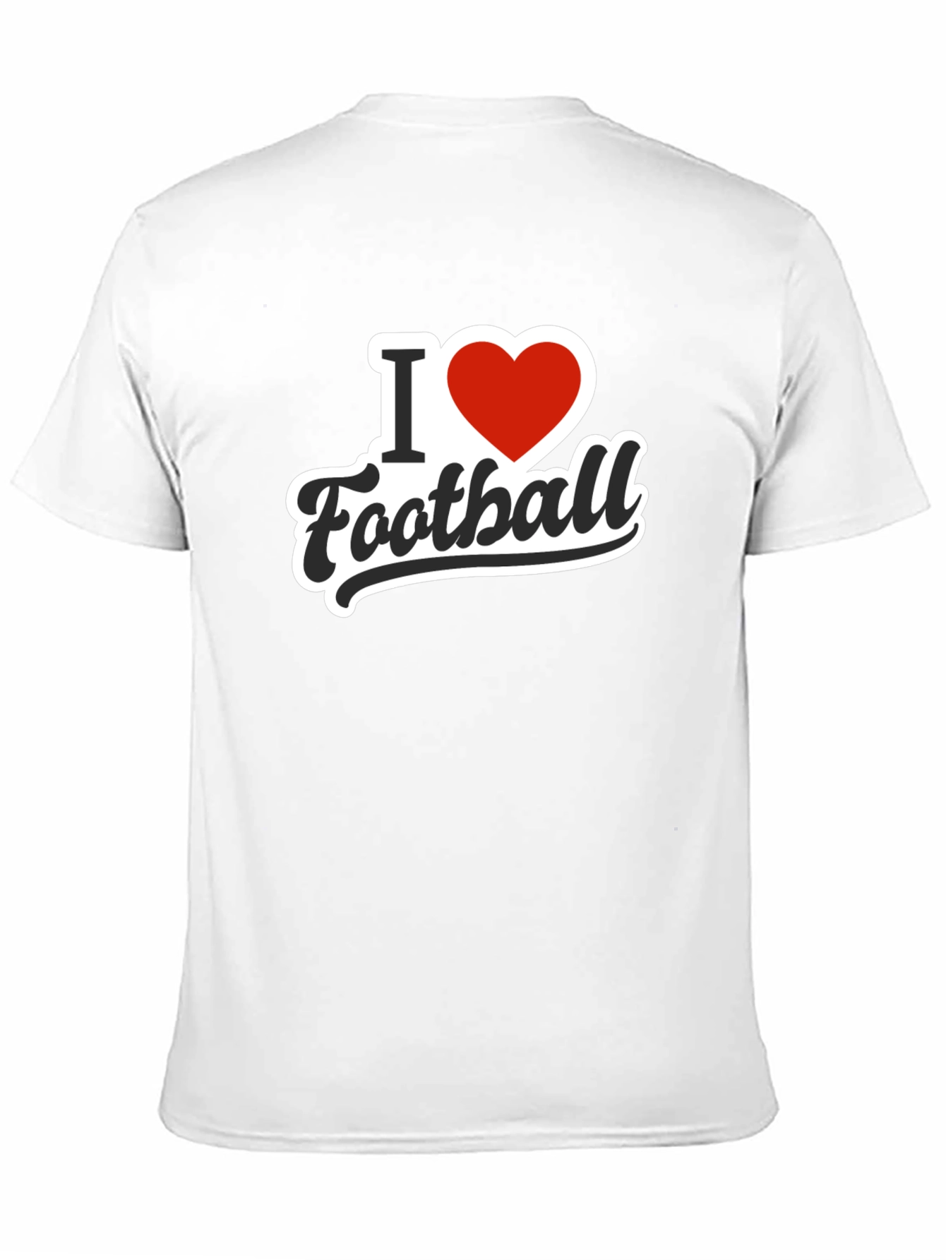 I Love Football Black Graphic Tee Shirt