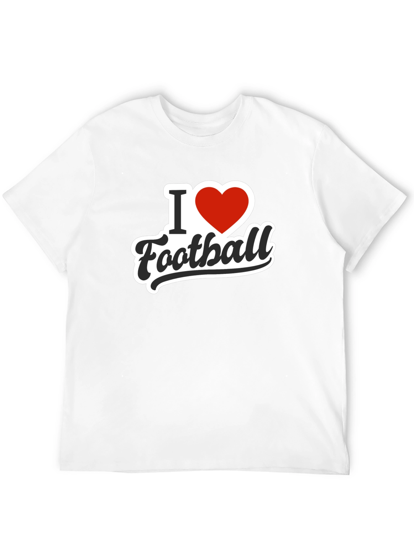 I Love Football Black Graphic Tee Shirt