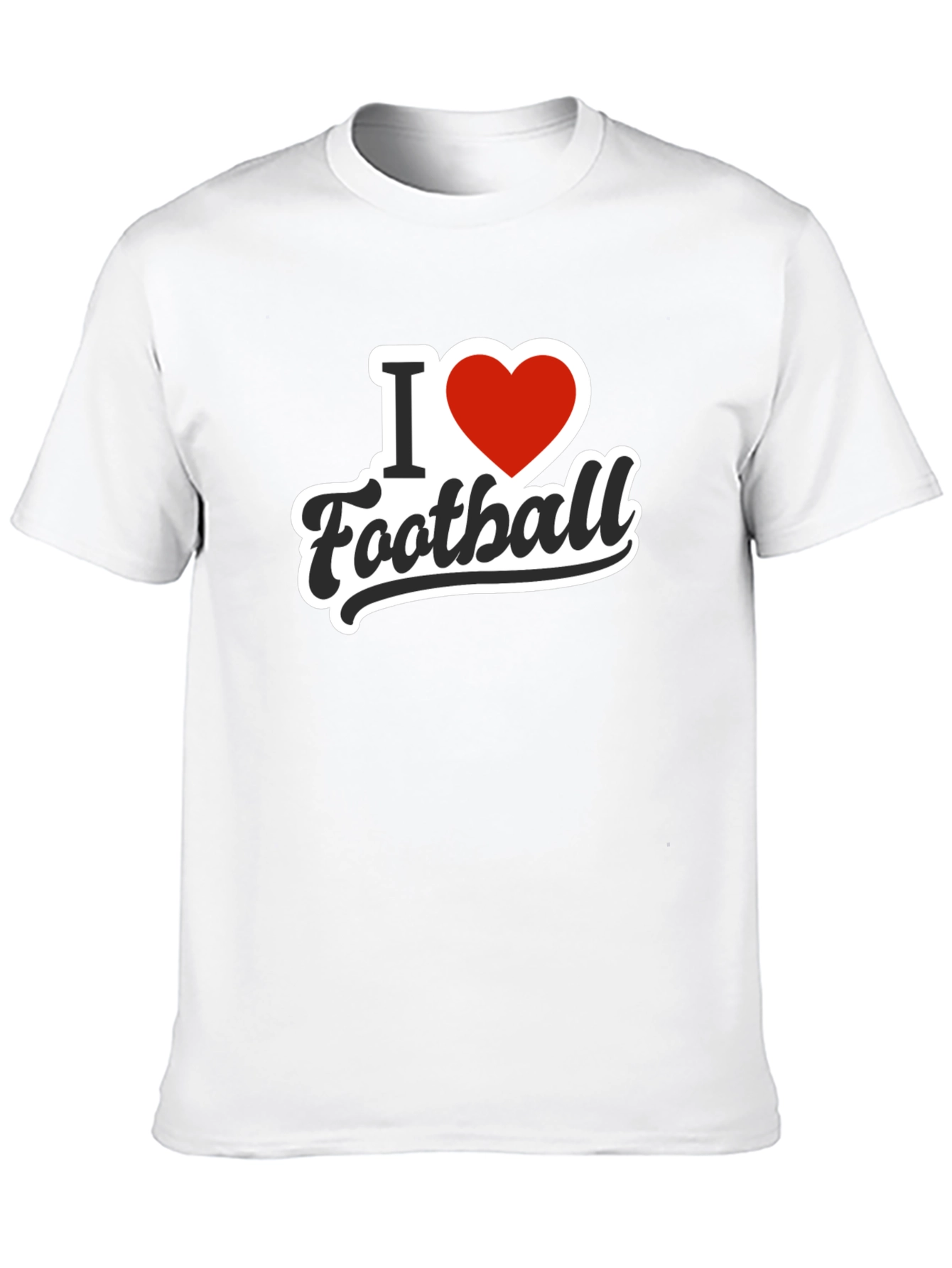 I Love Football Black Graphic Tee Shirt