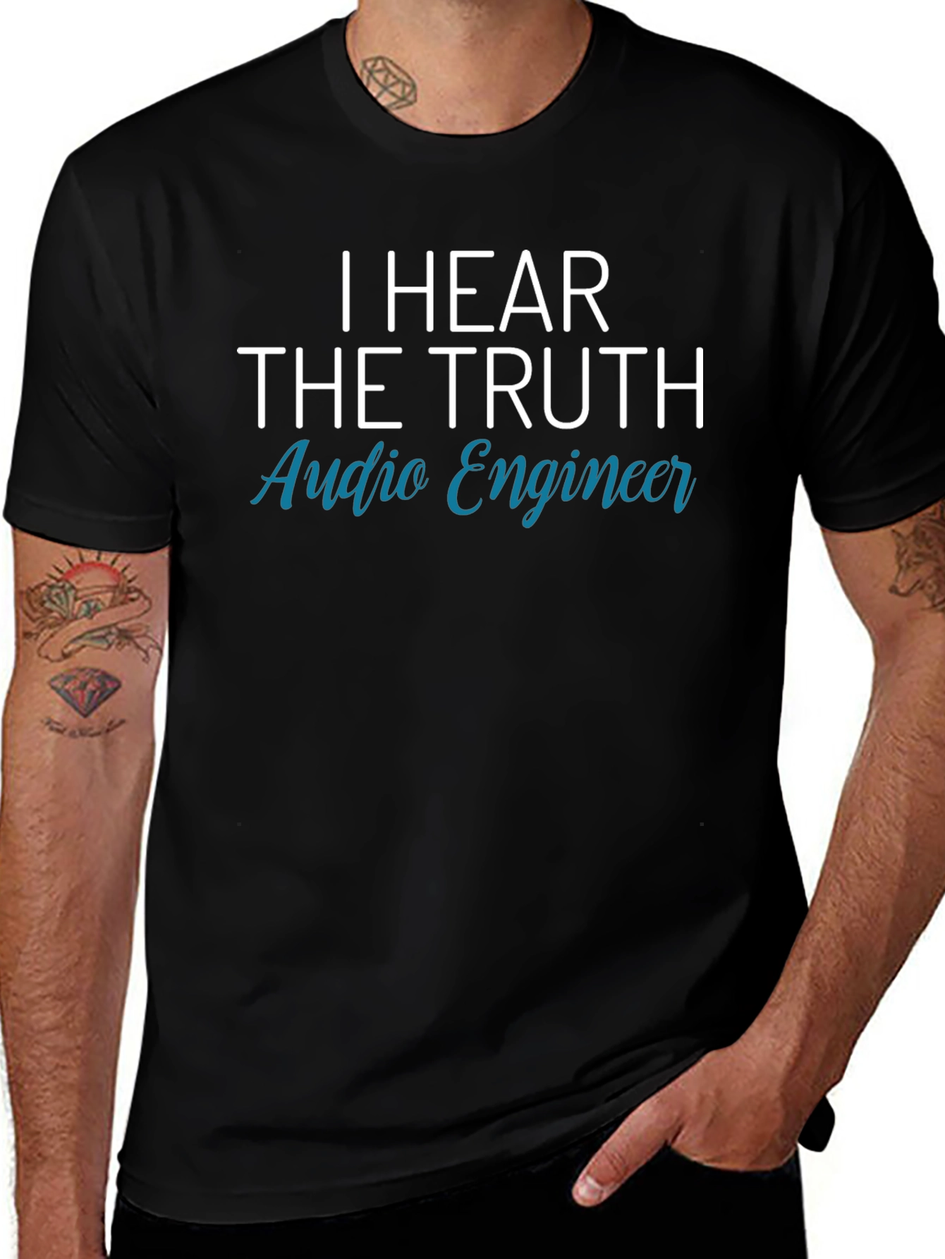 I Hear The Truth Audio Engineer Black T-Shirt