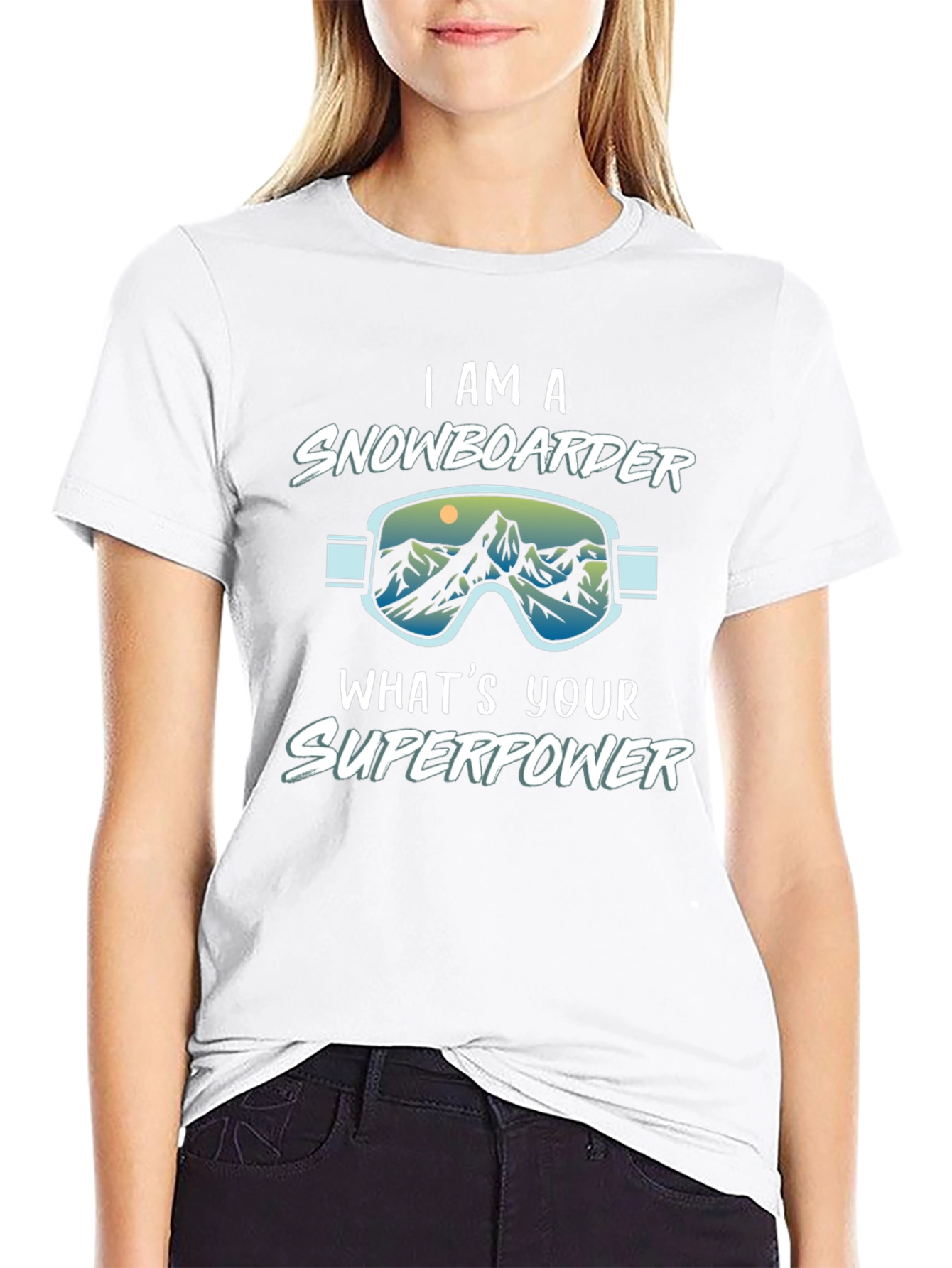 I am a Snowboarder Whats Your Superpower Black T-Shirt