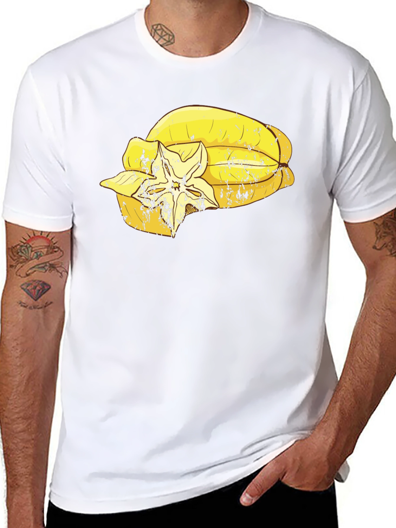 Star Fruit Graphic Tee - Tropical Fruit Lover Shirt