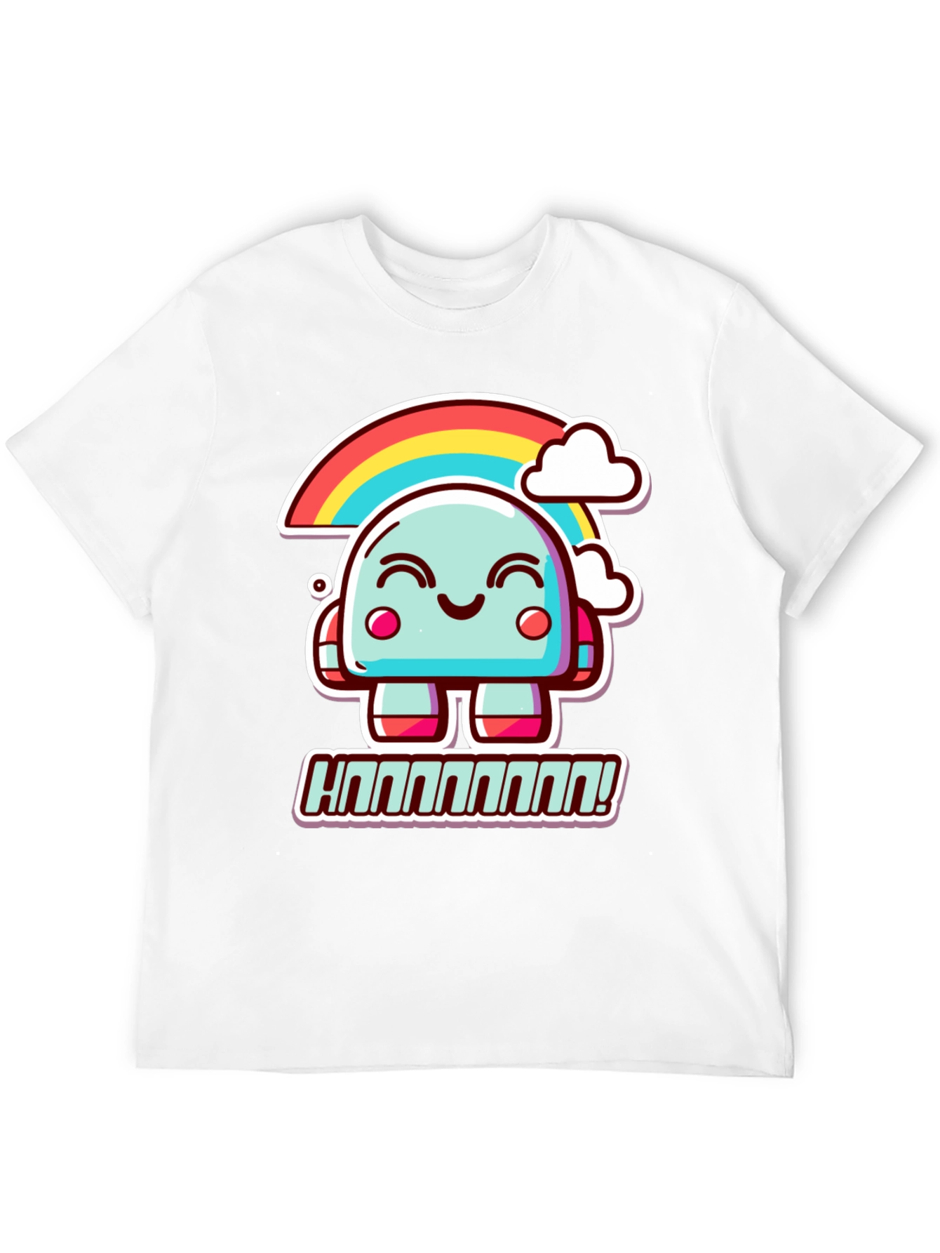 Kawaii Rainbow Robot Graphic Tee