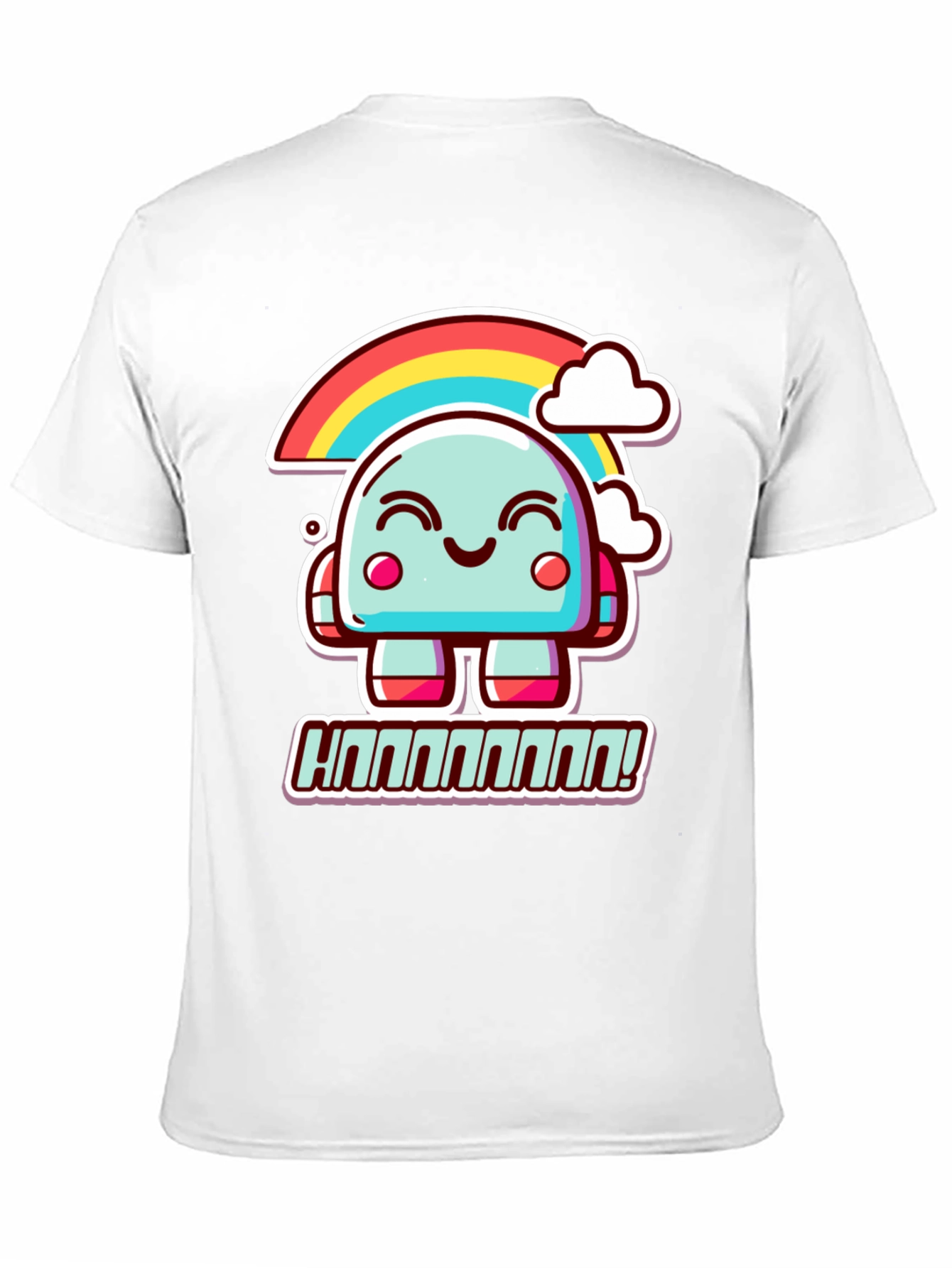 Kawaii Rainbow Robot Graphic Tee