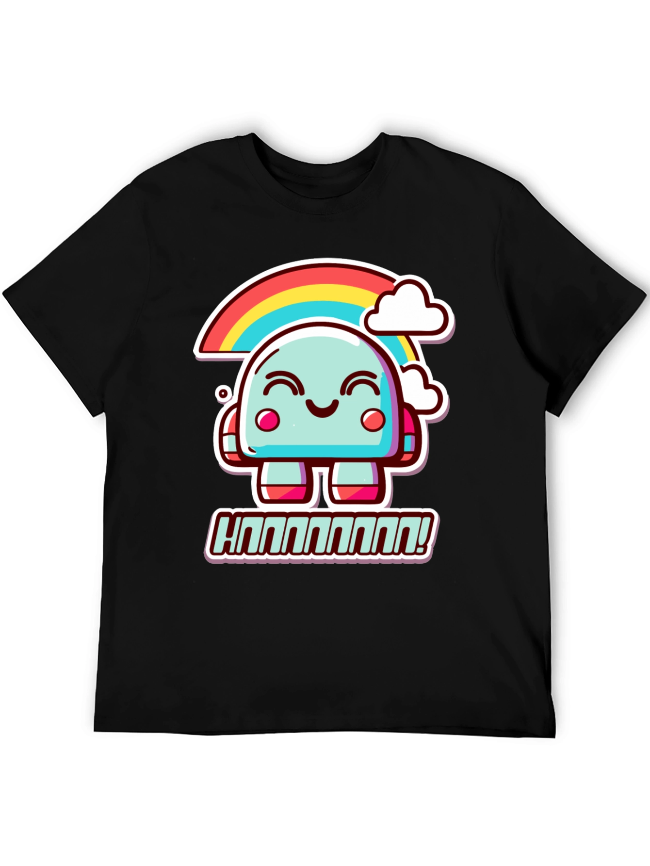 Kawaii Rainbow Robot Graphic Tee
