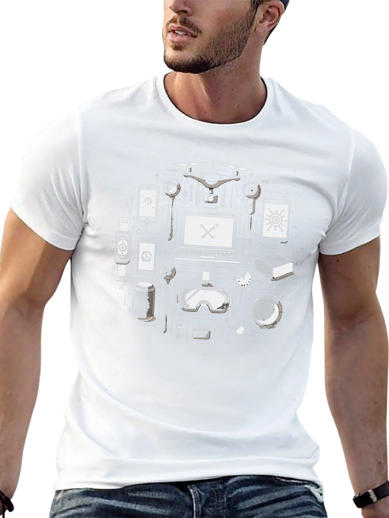 Tech Gadget T-Shirt - Modern Tech Lover Tee