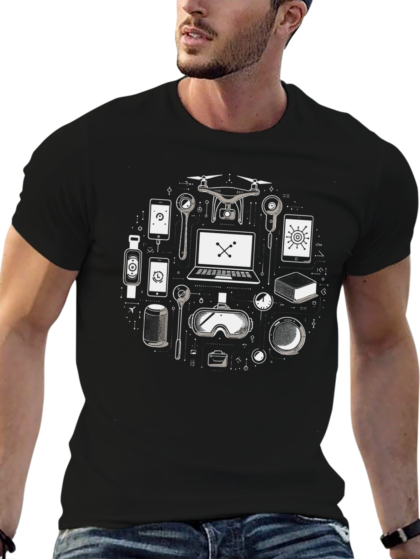 Tech Gadget T-Shirt - Modern Tech Lover Tee