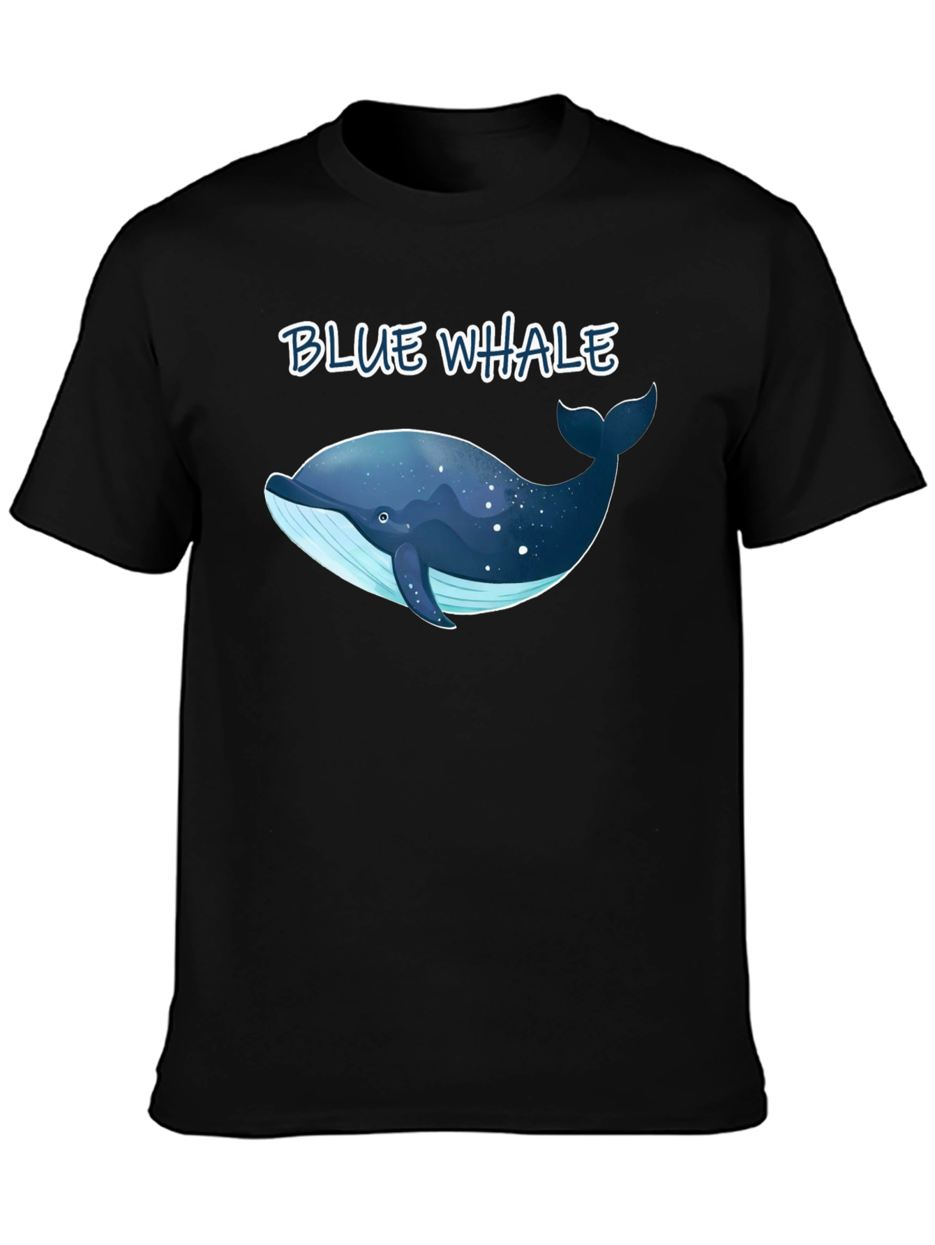 Blue Whale Graphic T-Shirt - Black Cotton Tee