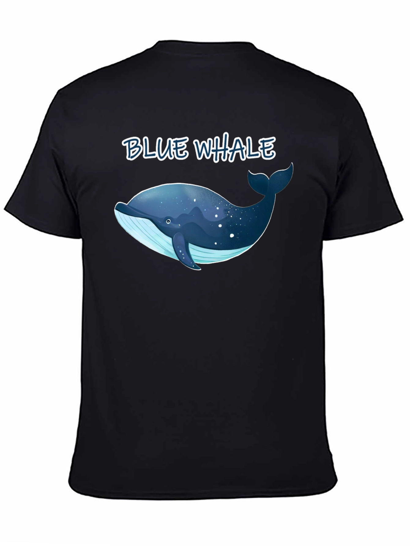 Blue Whale Graphic T-Shirt - Black Cotton Tee