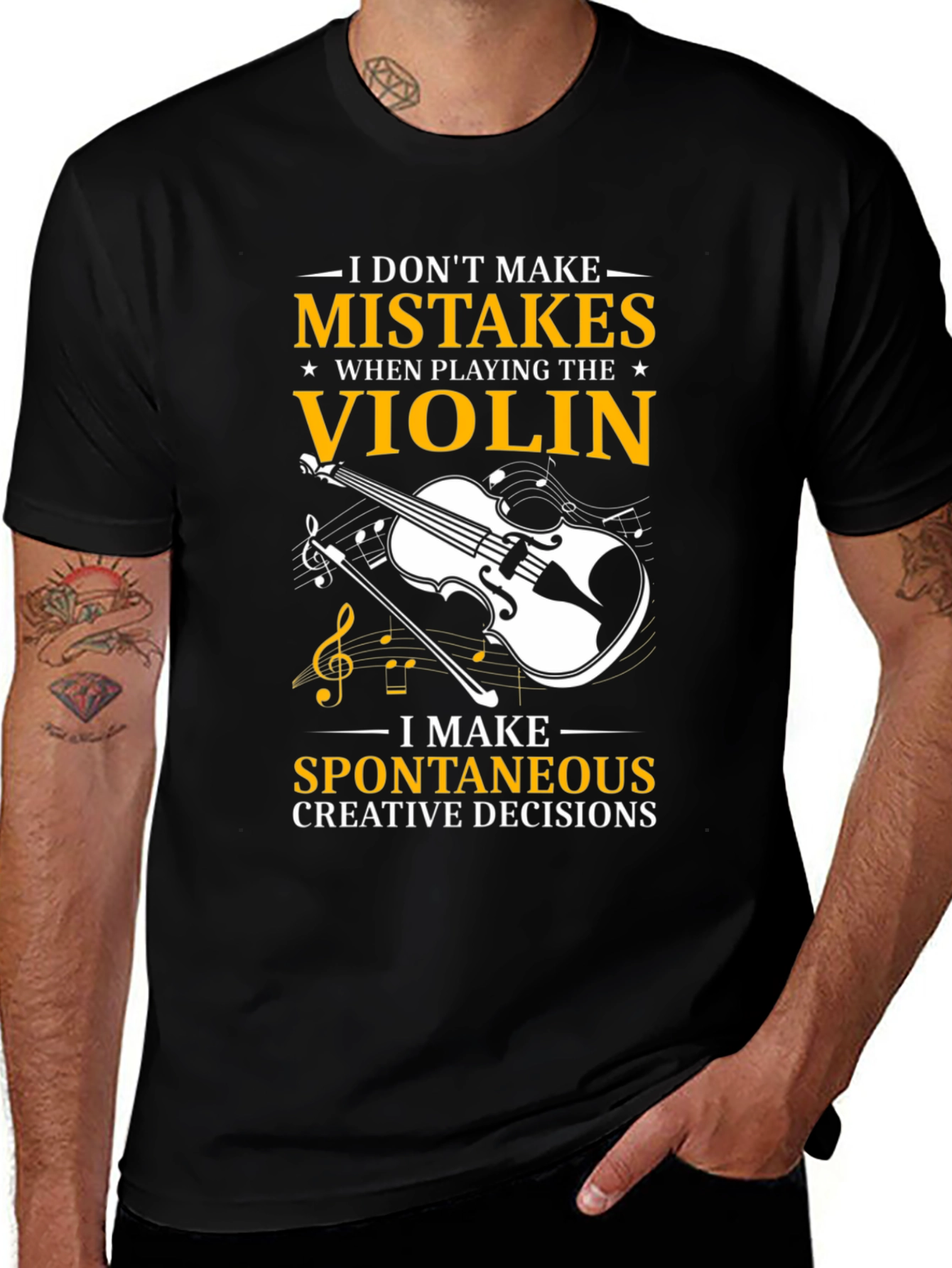 Violin Players T-Shirt: No Mistakes Creative Decisions