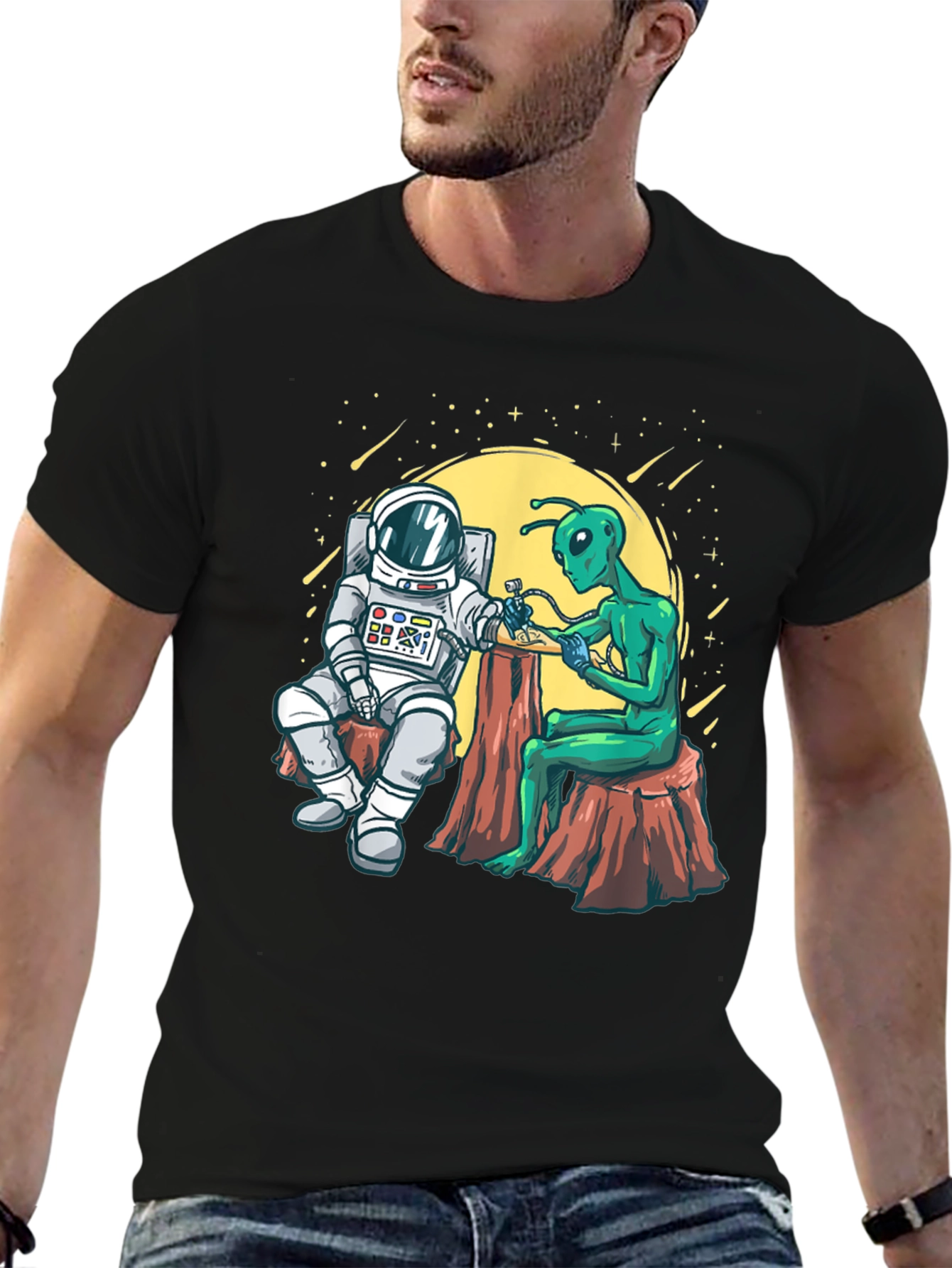 Astronaut Alien Tattoo T-Shirt