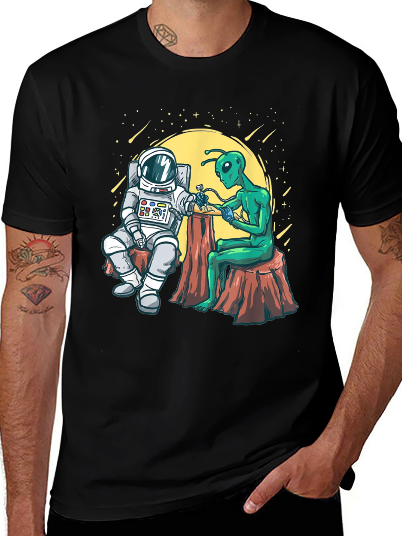 Astronaut Alien Tattoo T-Shirt