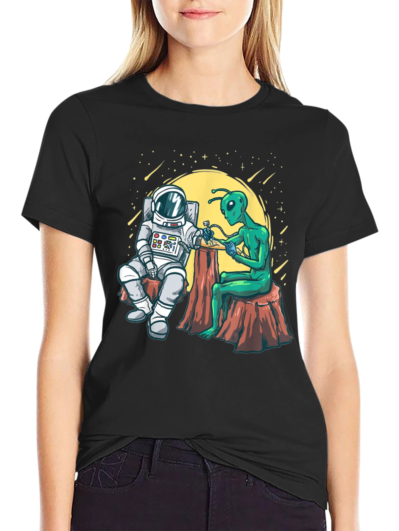 Astronaut Alien Tattoo T-Shirt