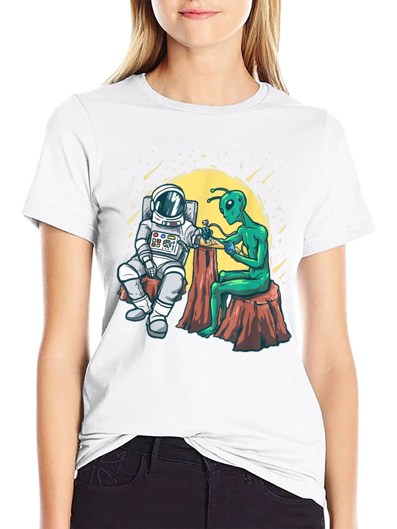 Astronaut Alien Tattoo T-Shirt