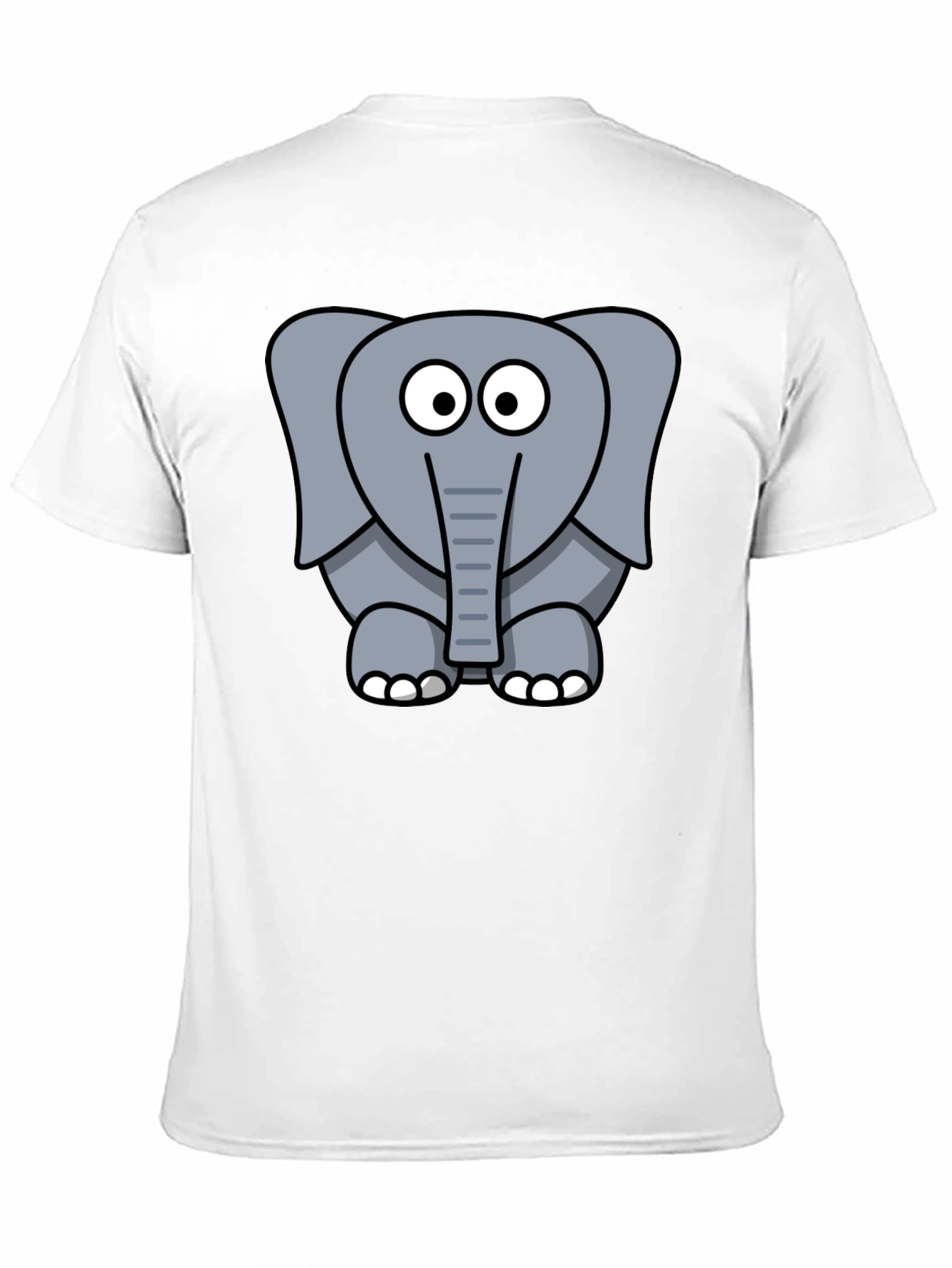 Cute Elephant Graphic Print Black T-Shirt