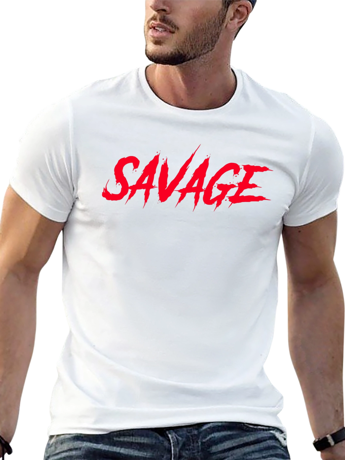 Savage Graphic Print T-Shirt - Black